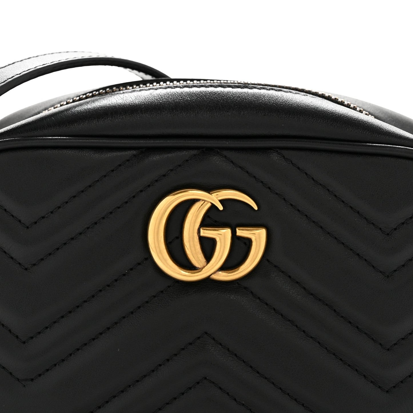 Calfskin Matelasse Mini GG Marmont Chain Shoulder Bag Black