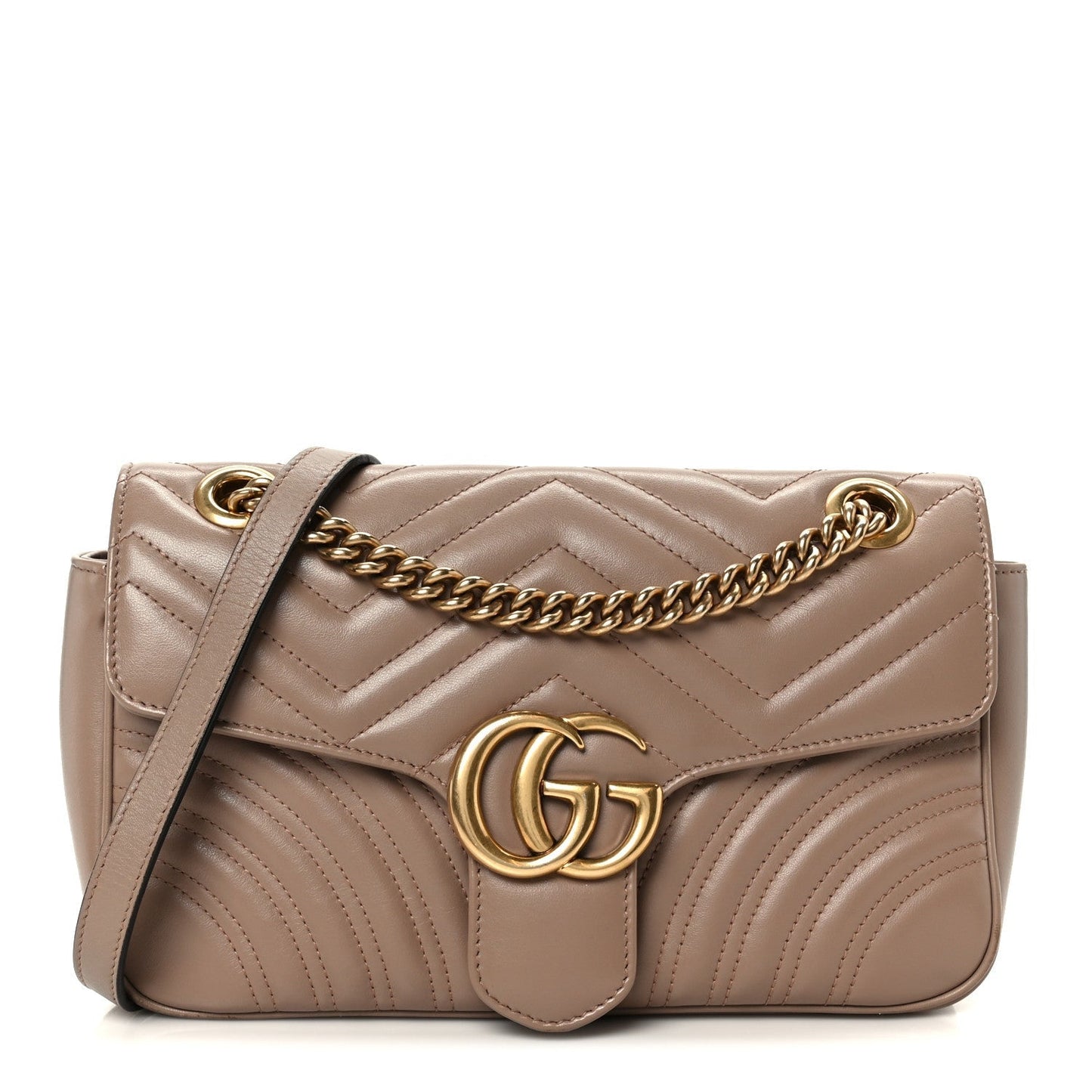 Calfskin Matelasse Small GG Marmont Shoulder Bag Porcelain Rose
