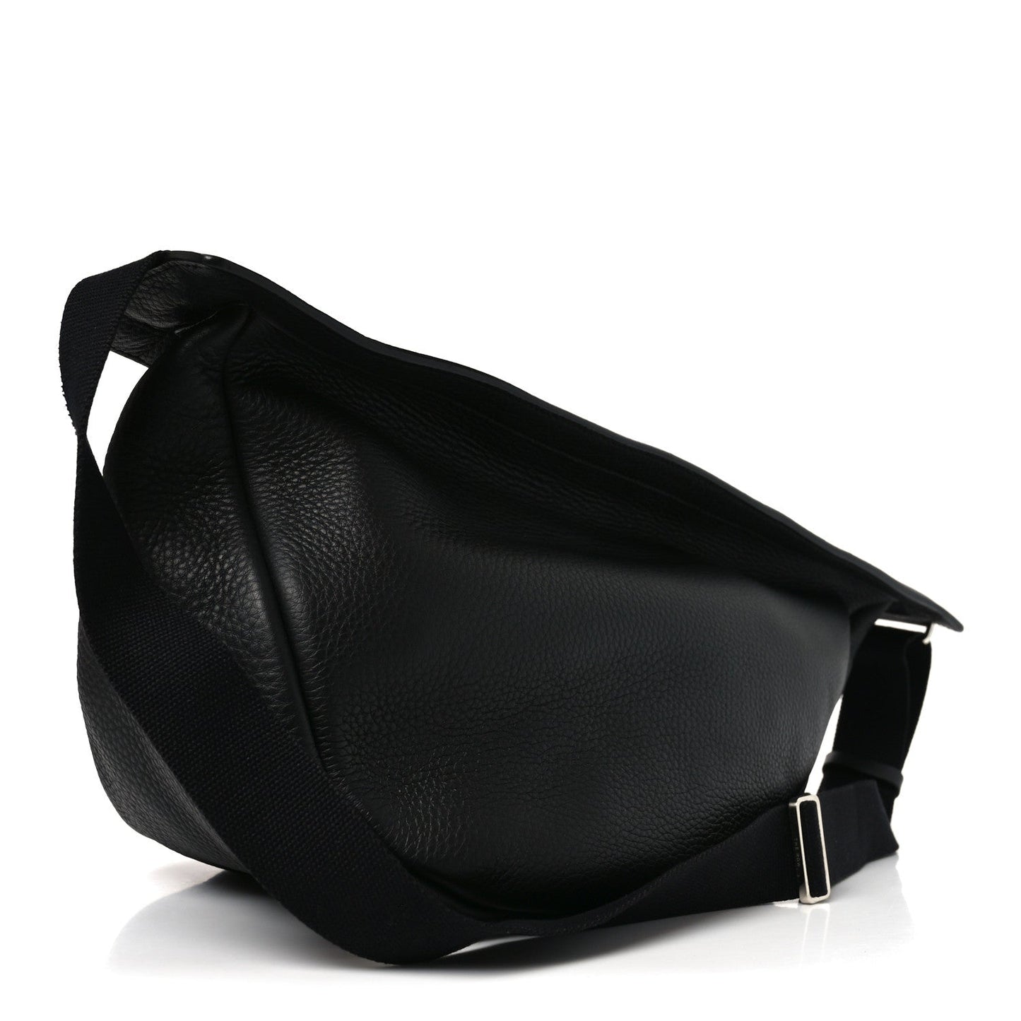 Grained Calfskin Large Slouchy Banana Bag Black