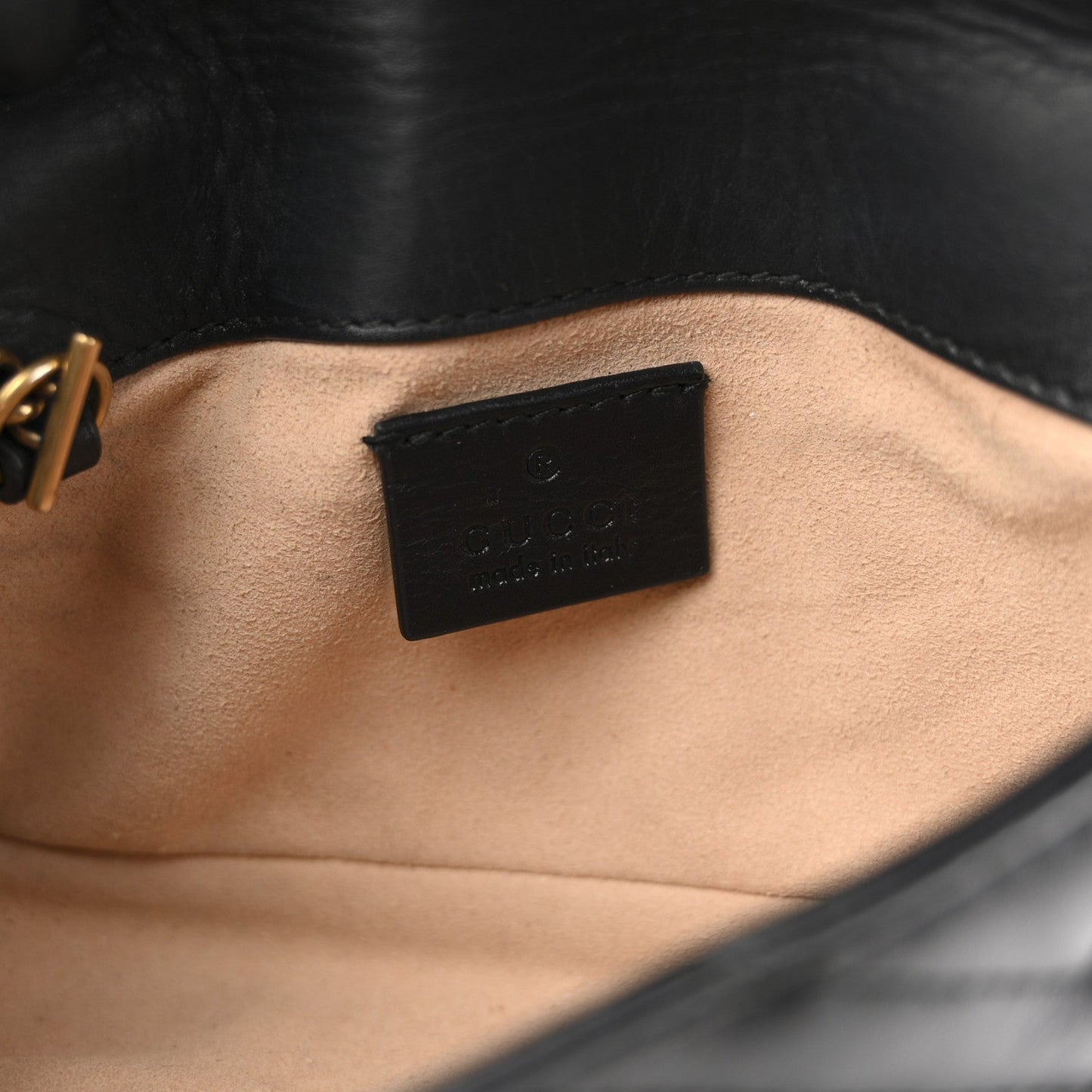 Calfskin Matelasse Super Mini GG Marmont Shoulder Bag Black