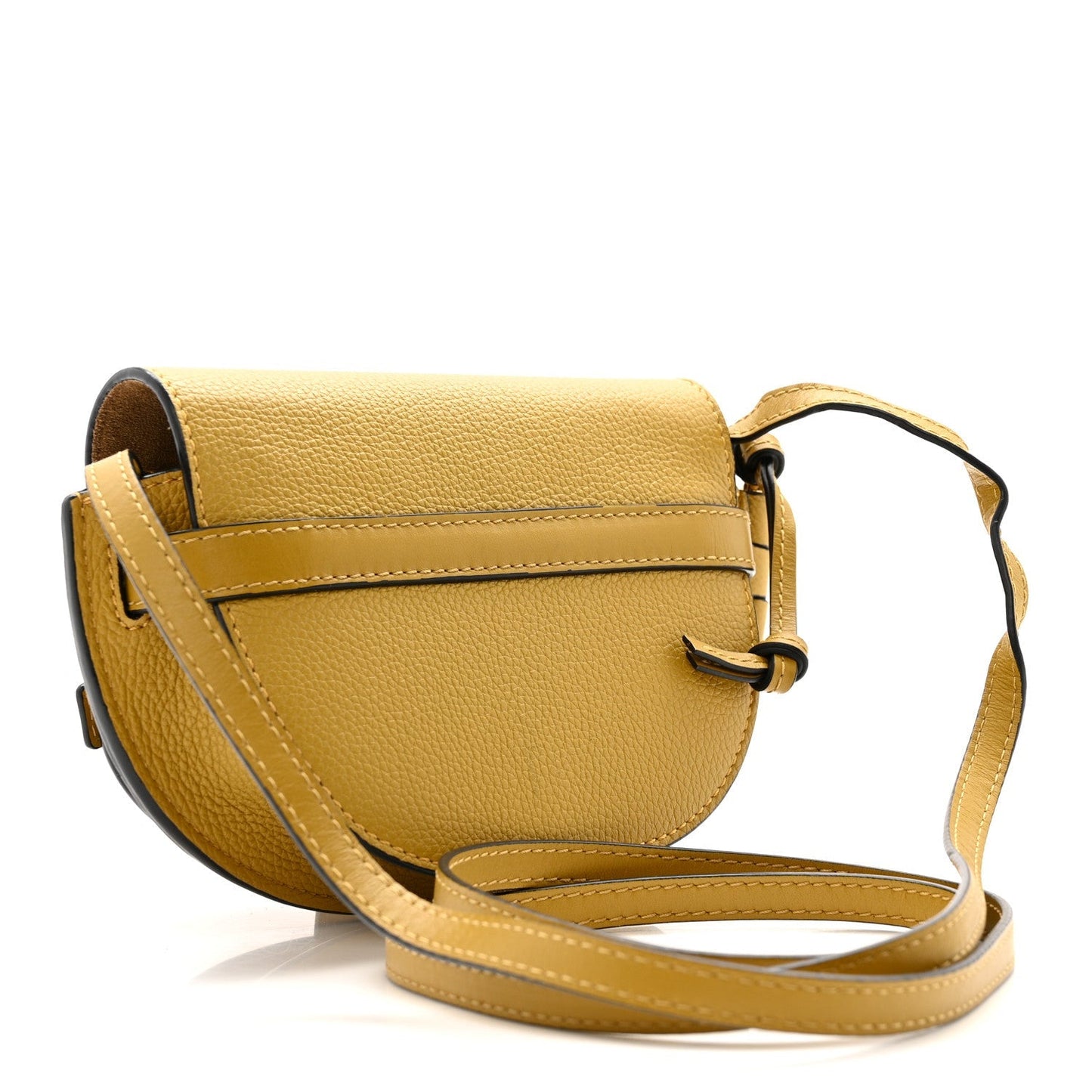 Grained Calfskin Mini Gate Crossbody Bag Yellow
