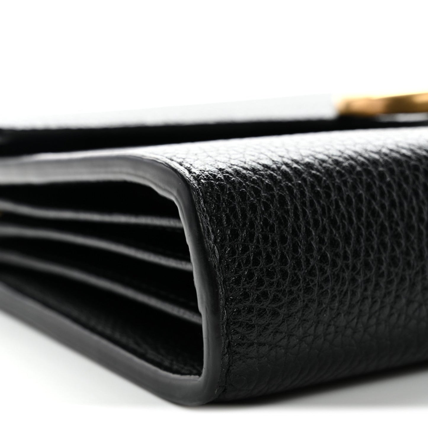 Calfskin GG Marmont Chain Wallet Black