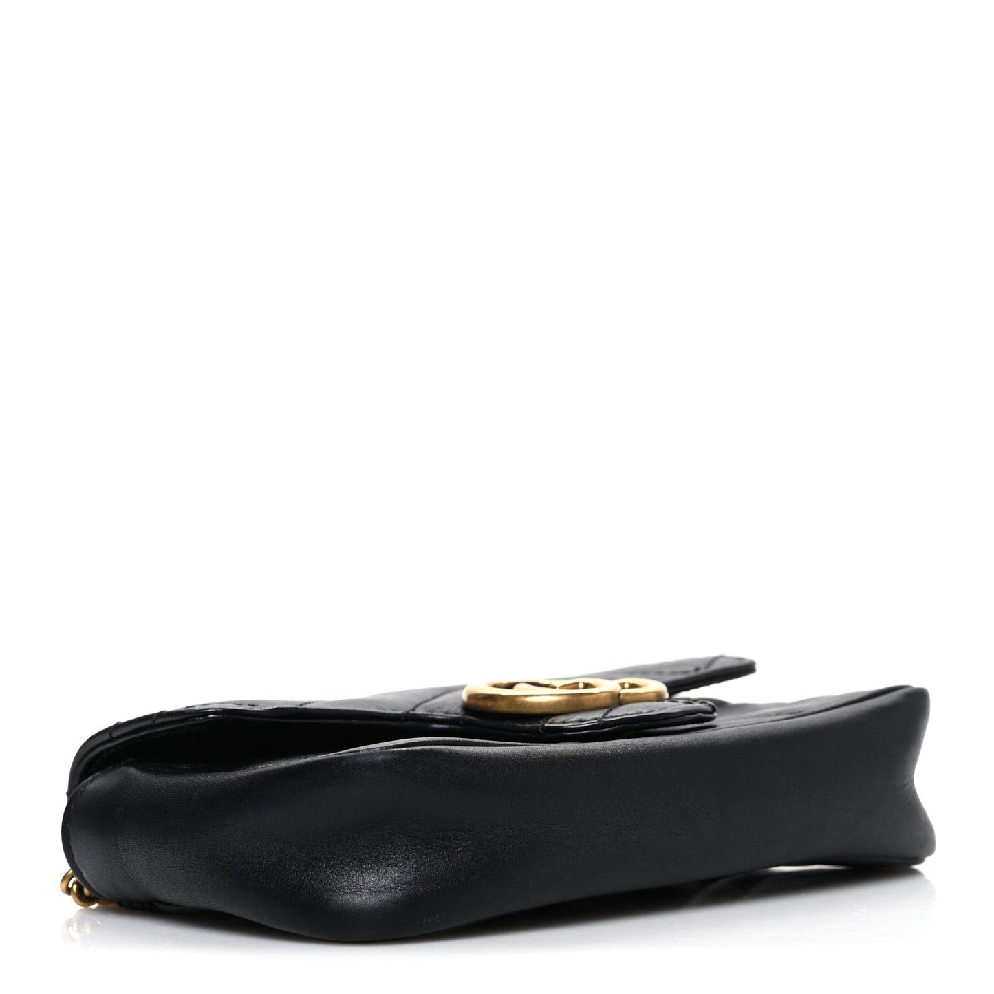 Calfskin Matelasse Super Mini GG Marmont Shoulder Bag Black
