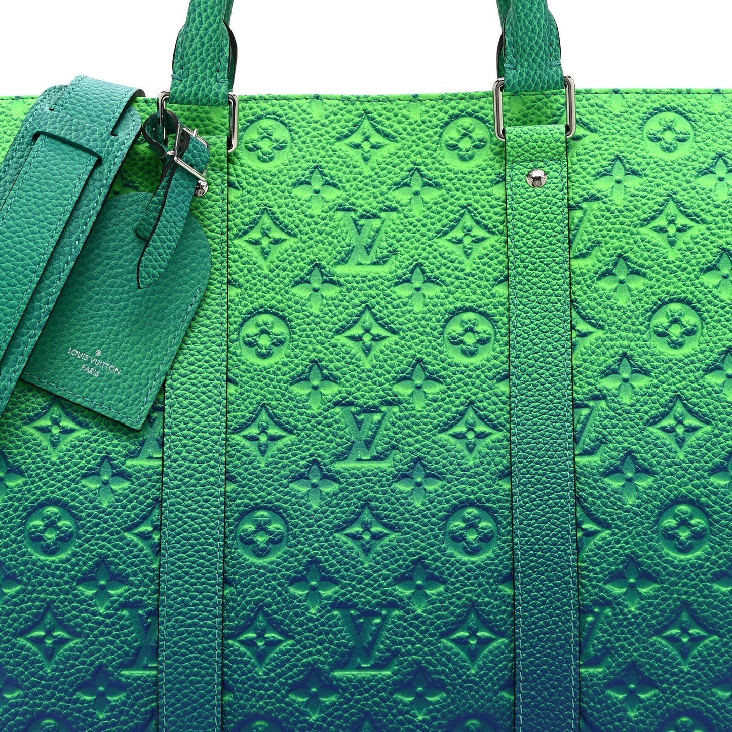 Taurillon Illusion Keepall Tote Bleu Vert