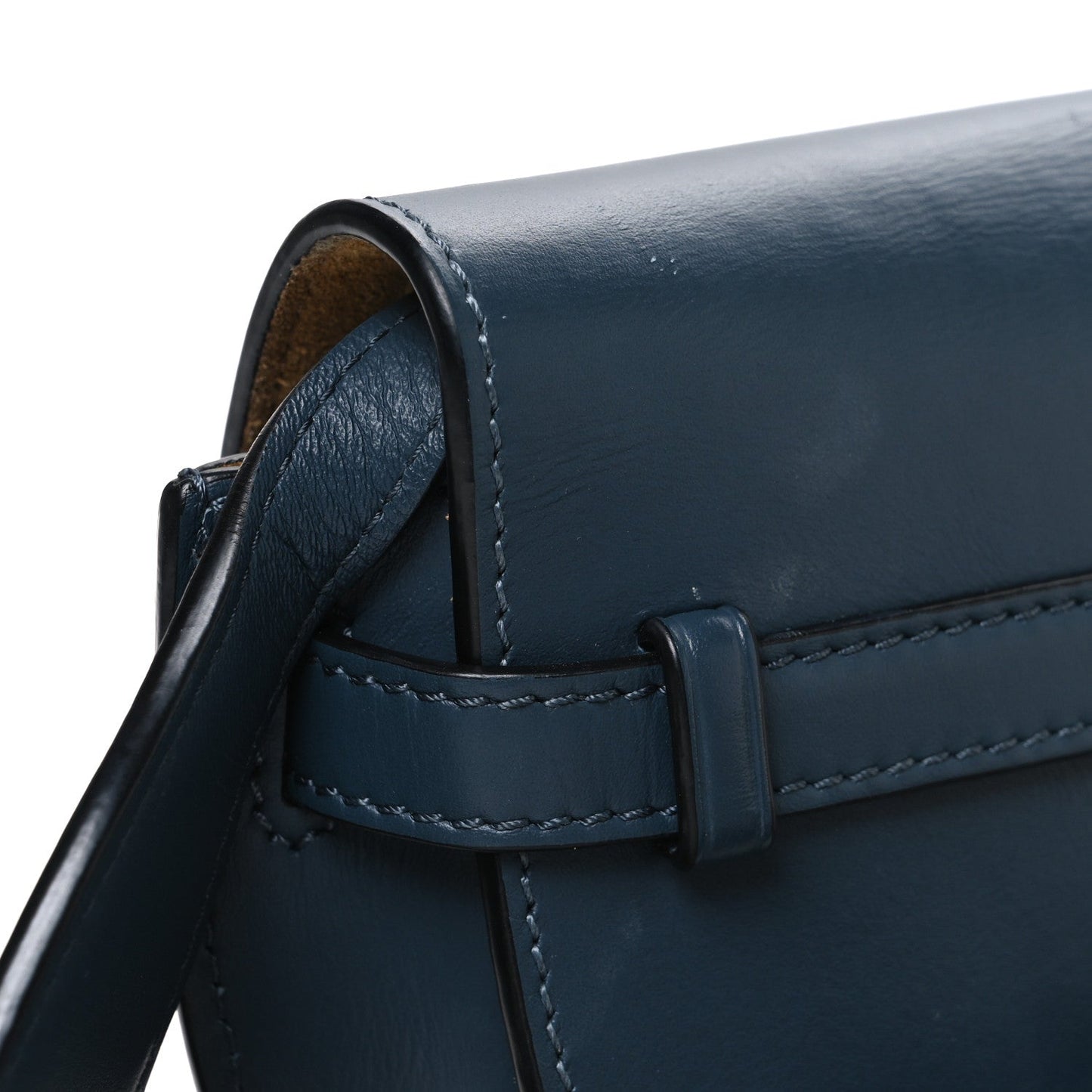 Calfskin Jacquard Mini Gate Crossbody Bag Onyx Blue
