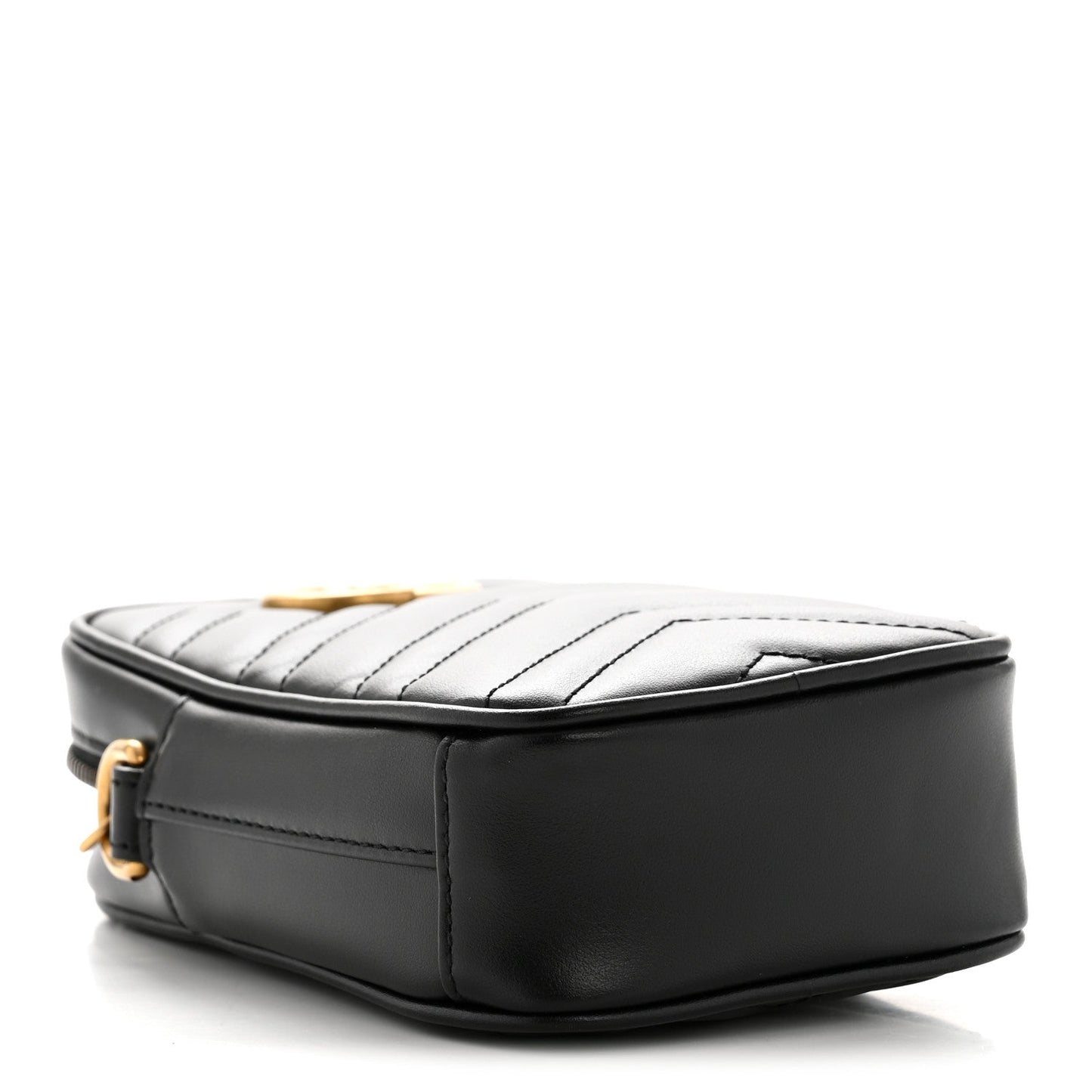 Calfskin Matelasse Mini GG Marmont Crossbody Bag Black