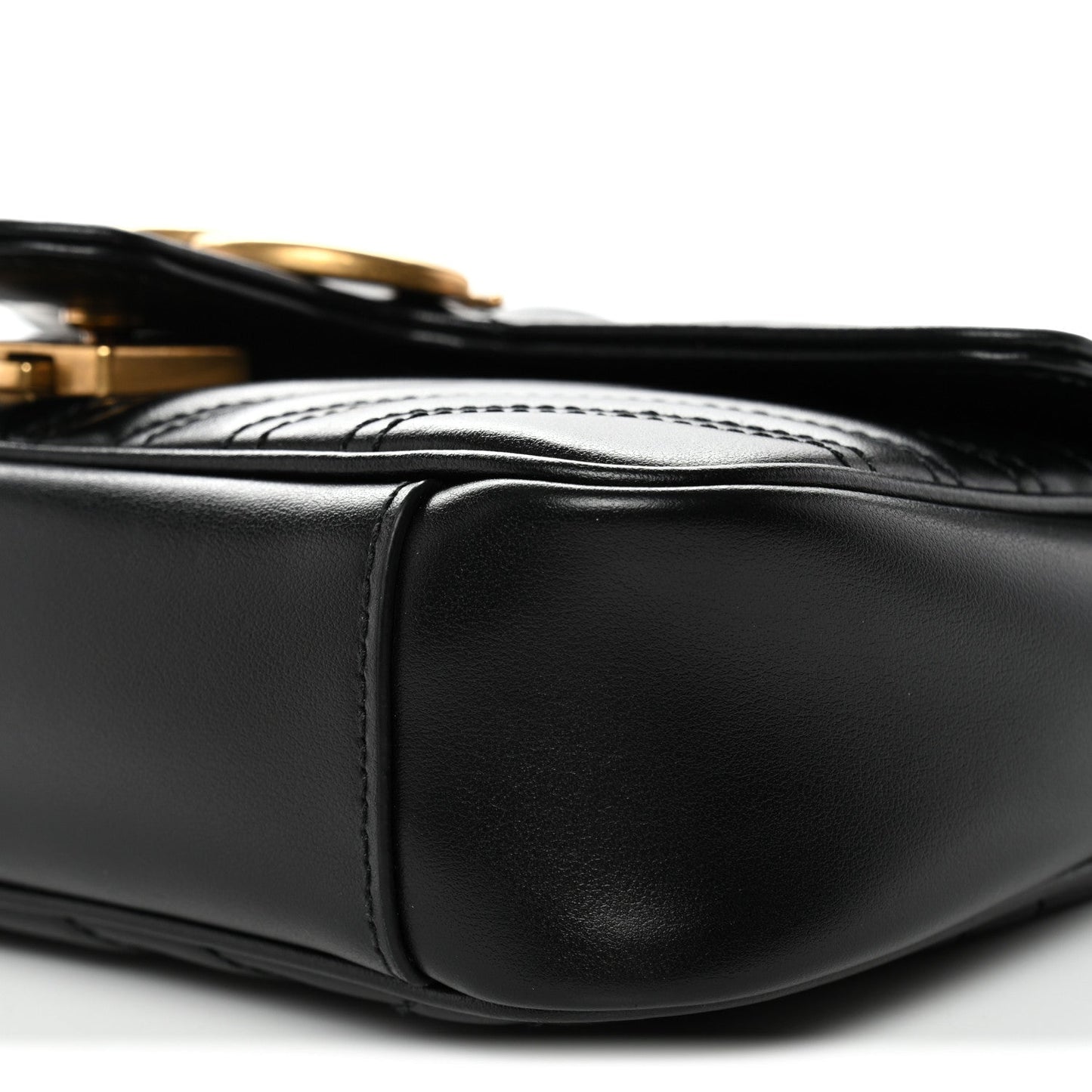 Calfskin Matelasse Mini GG Marmont Shoulder Bag Black