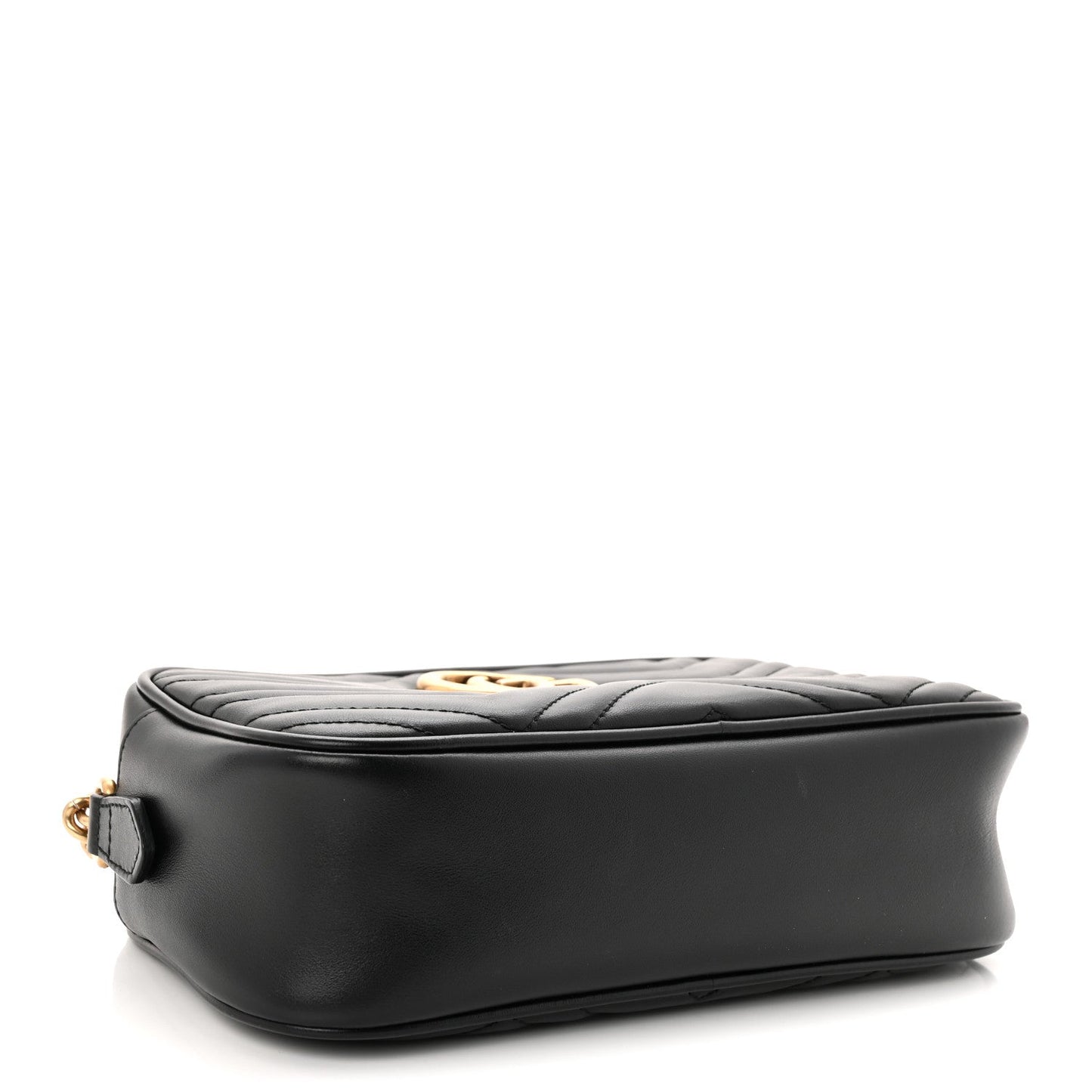 Calfskin Matelasse Small GG Marmont Chain Shoulder Bag Black