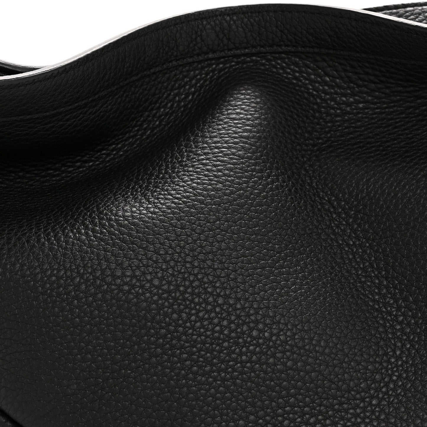 Grained Calfskin Large Slouchy Banana Bag Black
