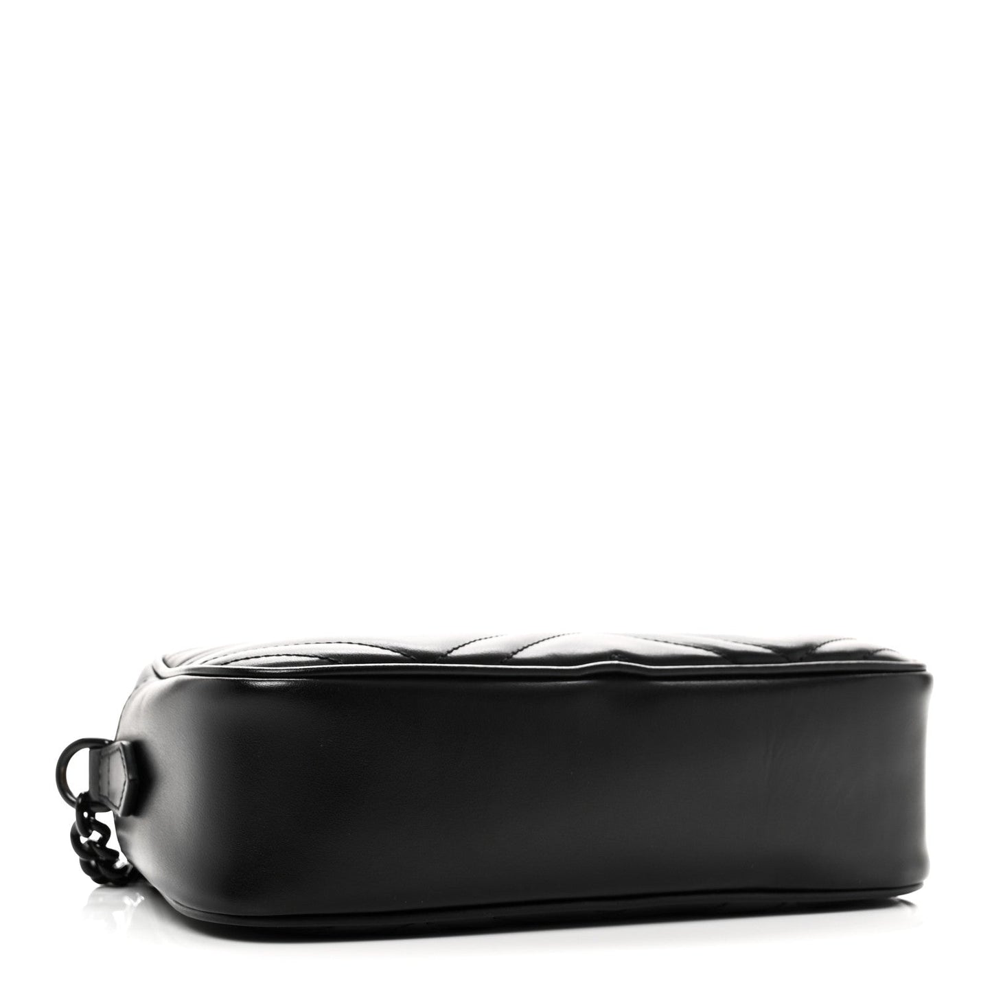 Calfskin Matelasse Monochrome Small GG Marmont Chain Shoulder Bag Black