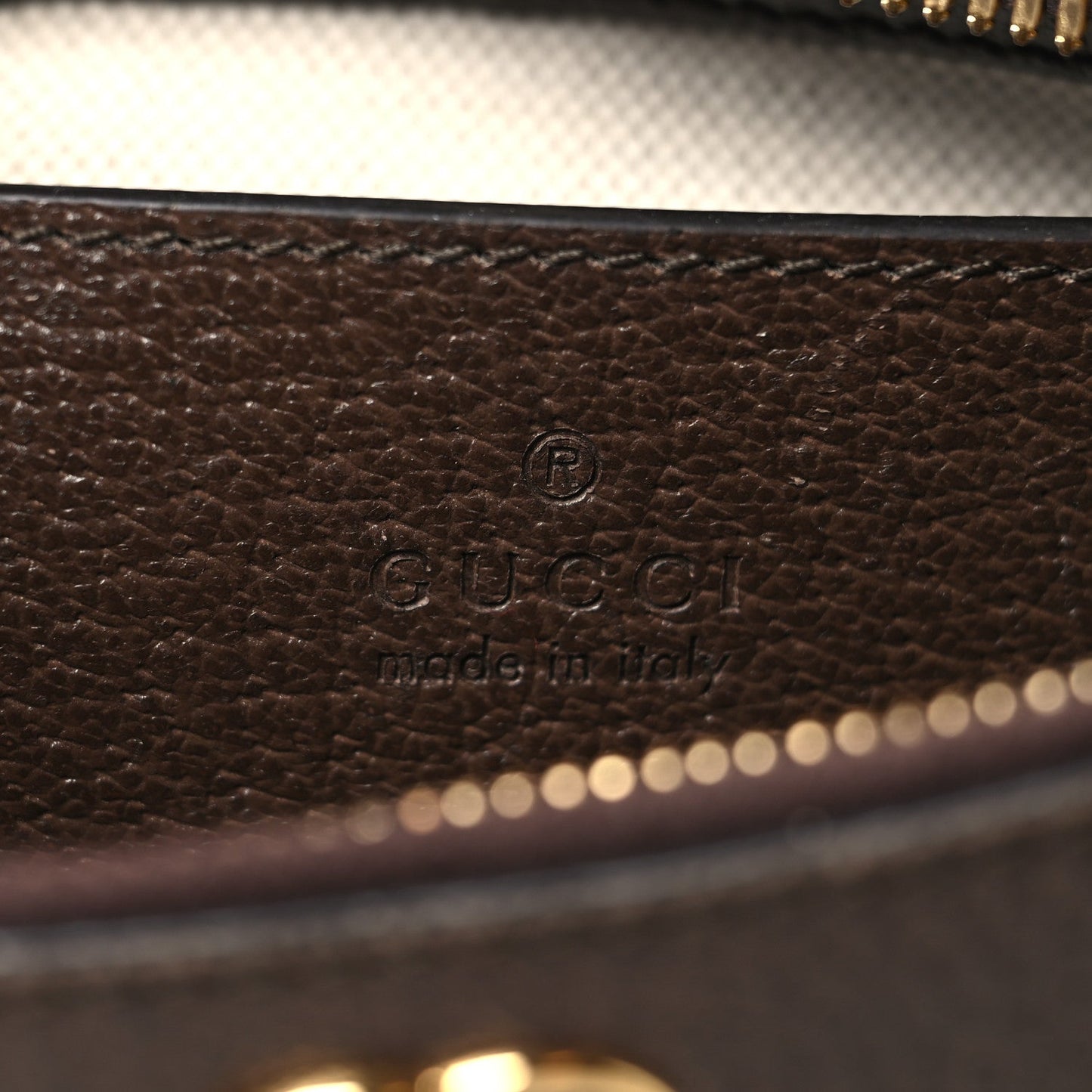 GG Supreme Monogram Textured Dollar Calfskin Web Small Ophidia GG Handbag Beige Ebony New Acero