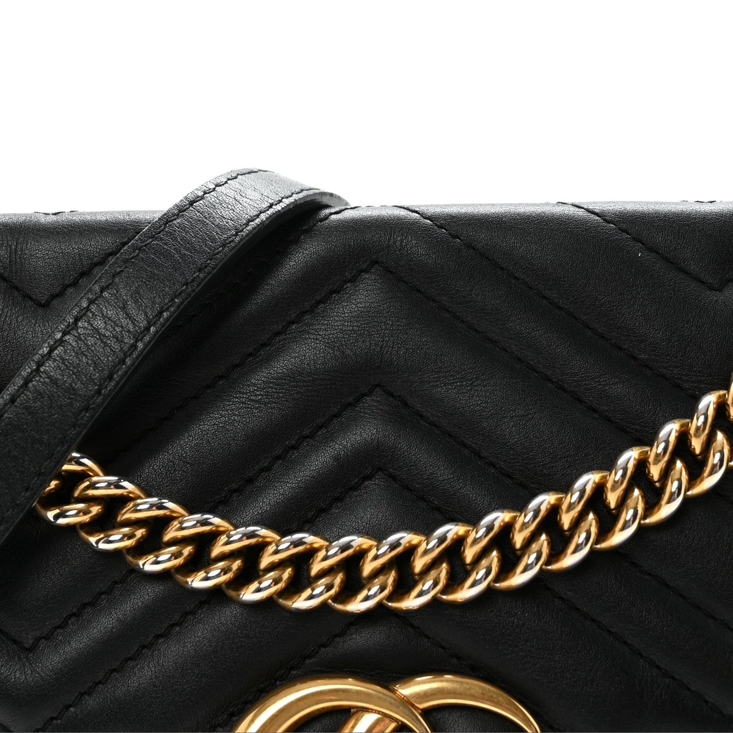 Calfskin Matelasse Small GG Marmont Shoulder Bag Black