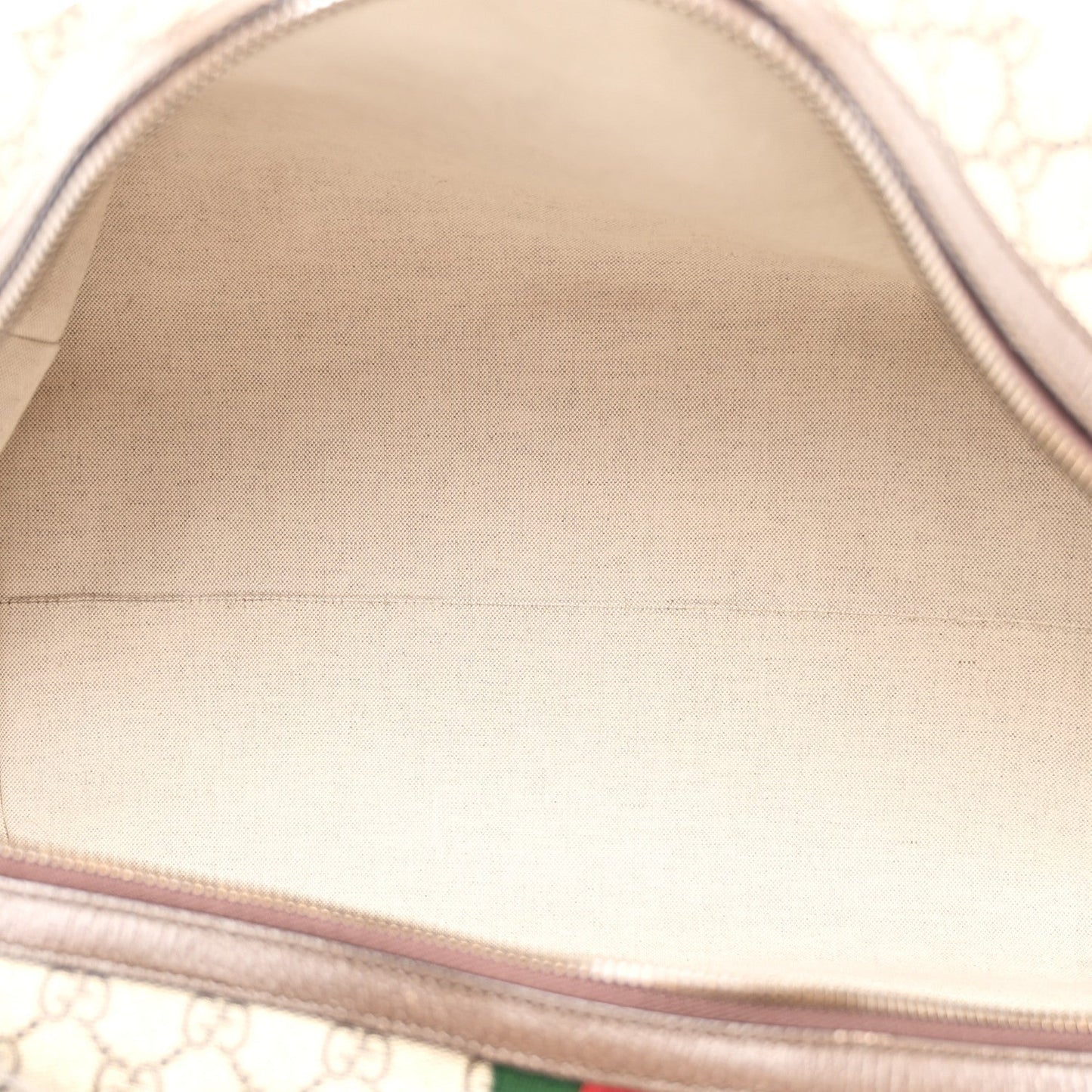 GG Supreme Monogram Textured Dollar Calfskin Web Medium Ophidia Carry-On Duffle Bag Beige Ebony New Acero