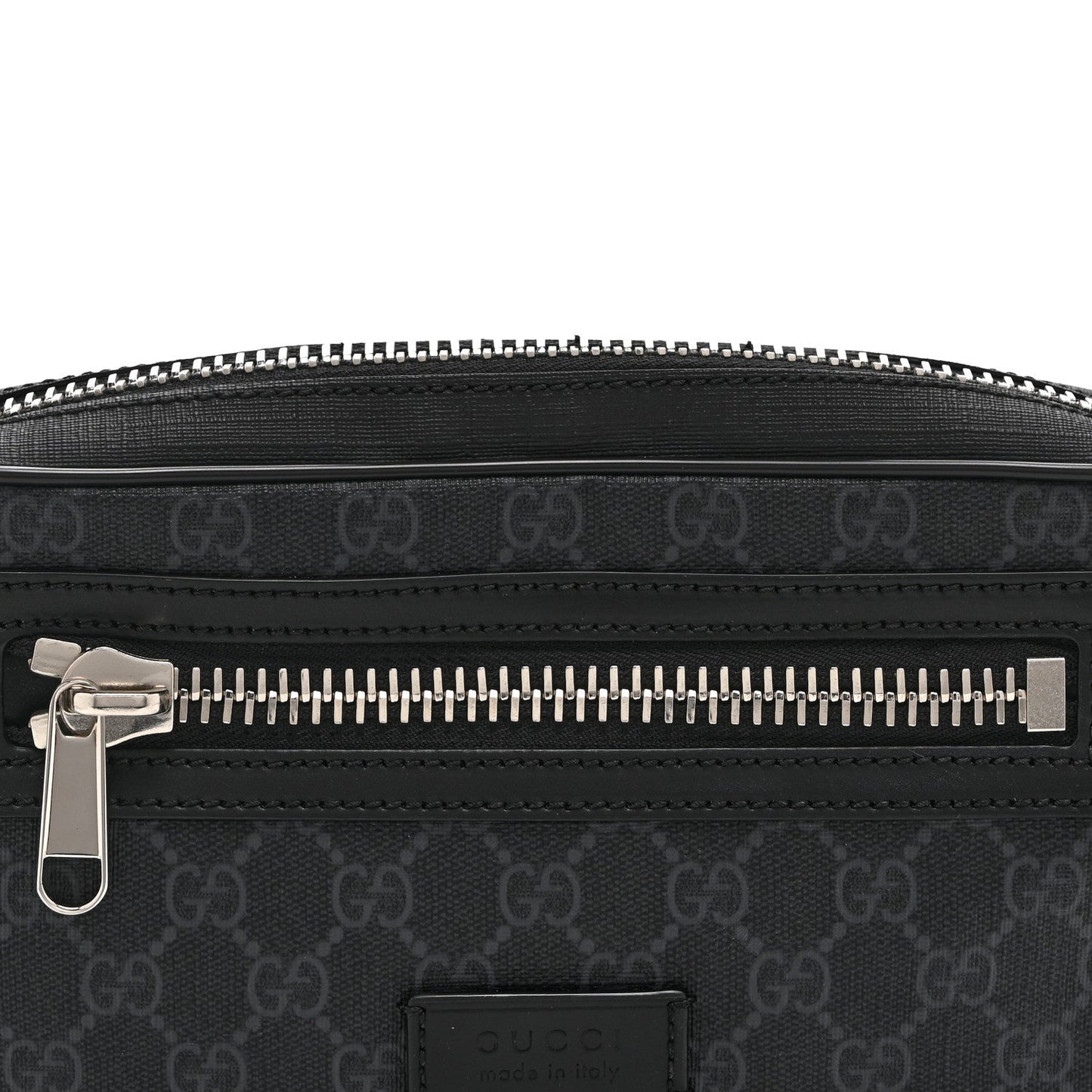 Soft GG Supreme Monogram Web Belt Bag Black Grey