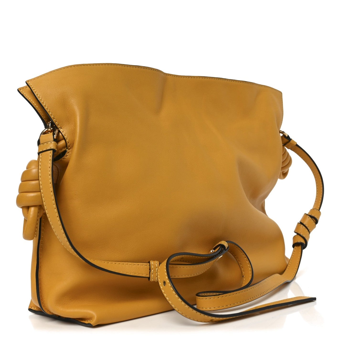 Nappa Medium Flamenco Knot Bag Mustard