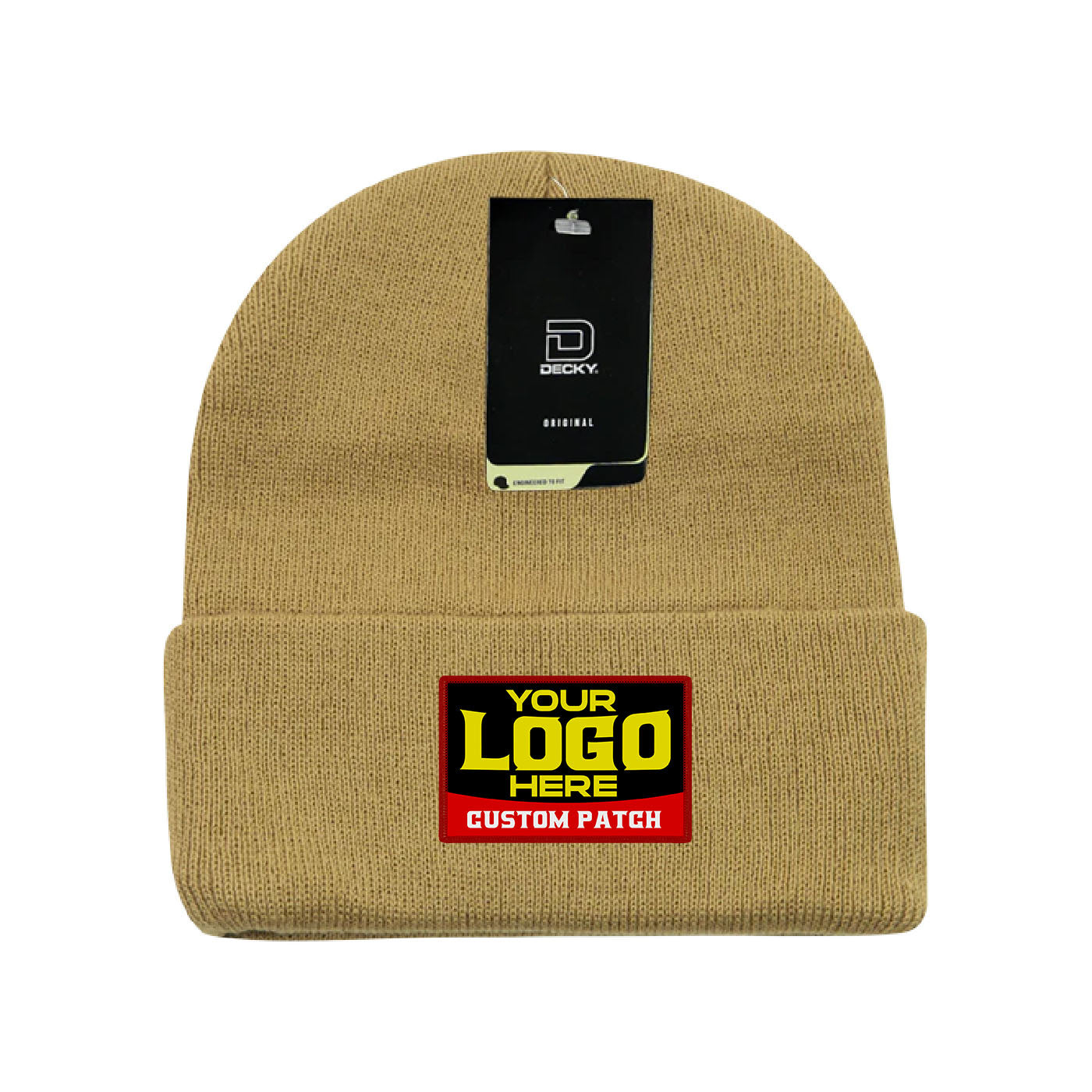 Custom Patch Decky 186 - Acrylic Long Beanie, Knit Cap - 186