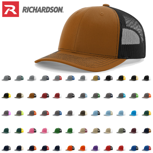 Richardson 112 Trucker Cap Split Hats Split Colors Two Colors - Blank