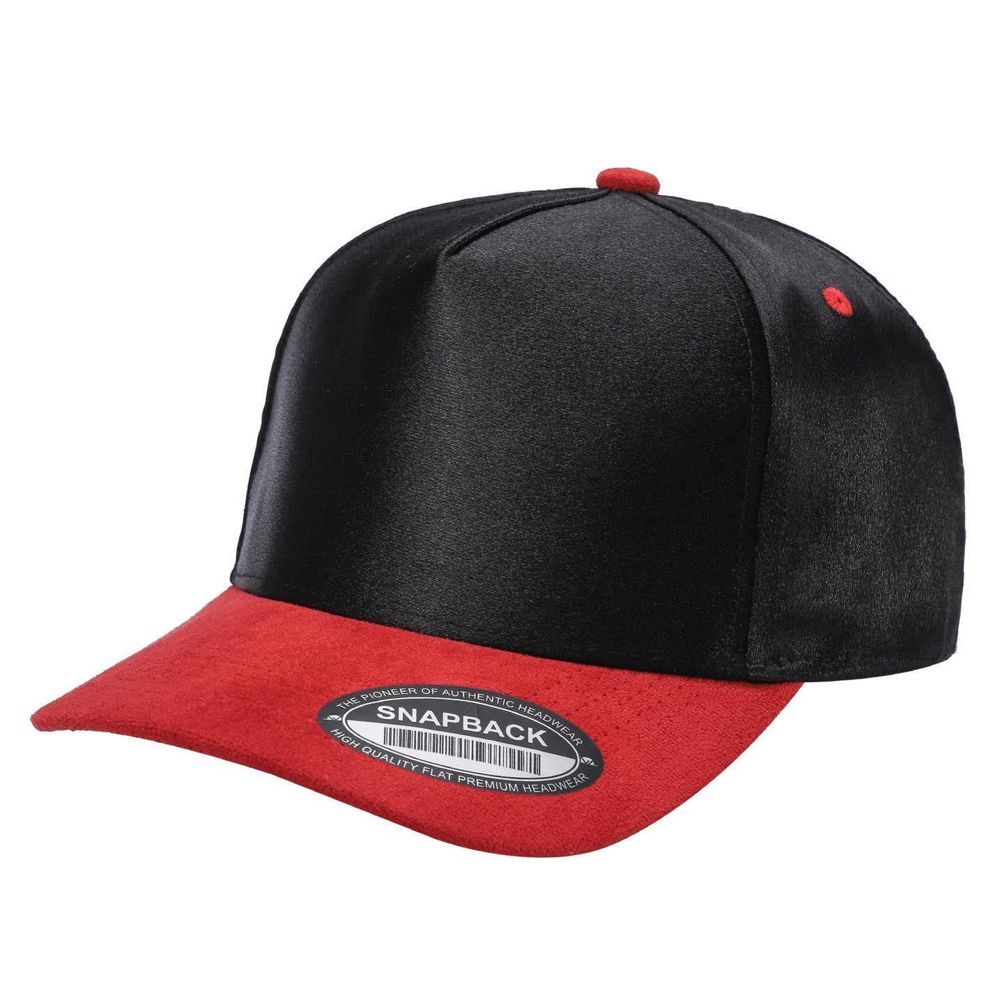 Unbranded Satin Snapback with Suede Bill