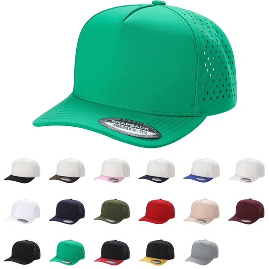 Unbranded 5 Panel Perforated Laser Mesh Hat Waterproof Cap