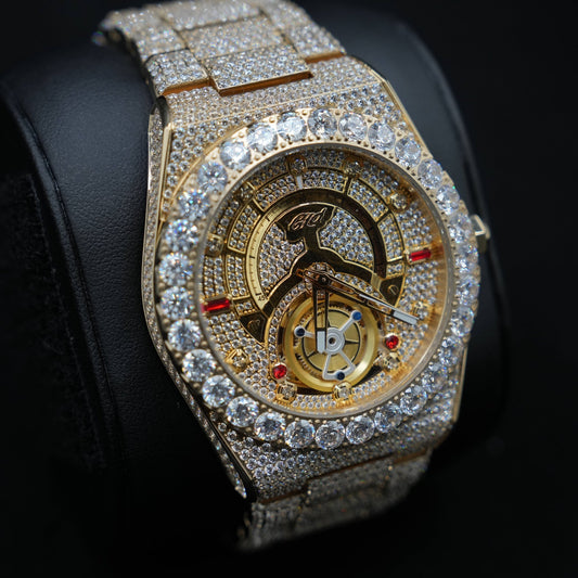 42MM Fully Iced Ruby Accent Alpha Era? in Gold