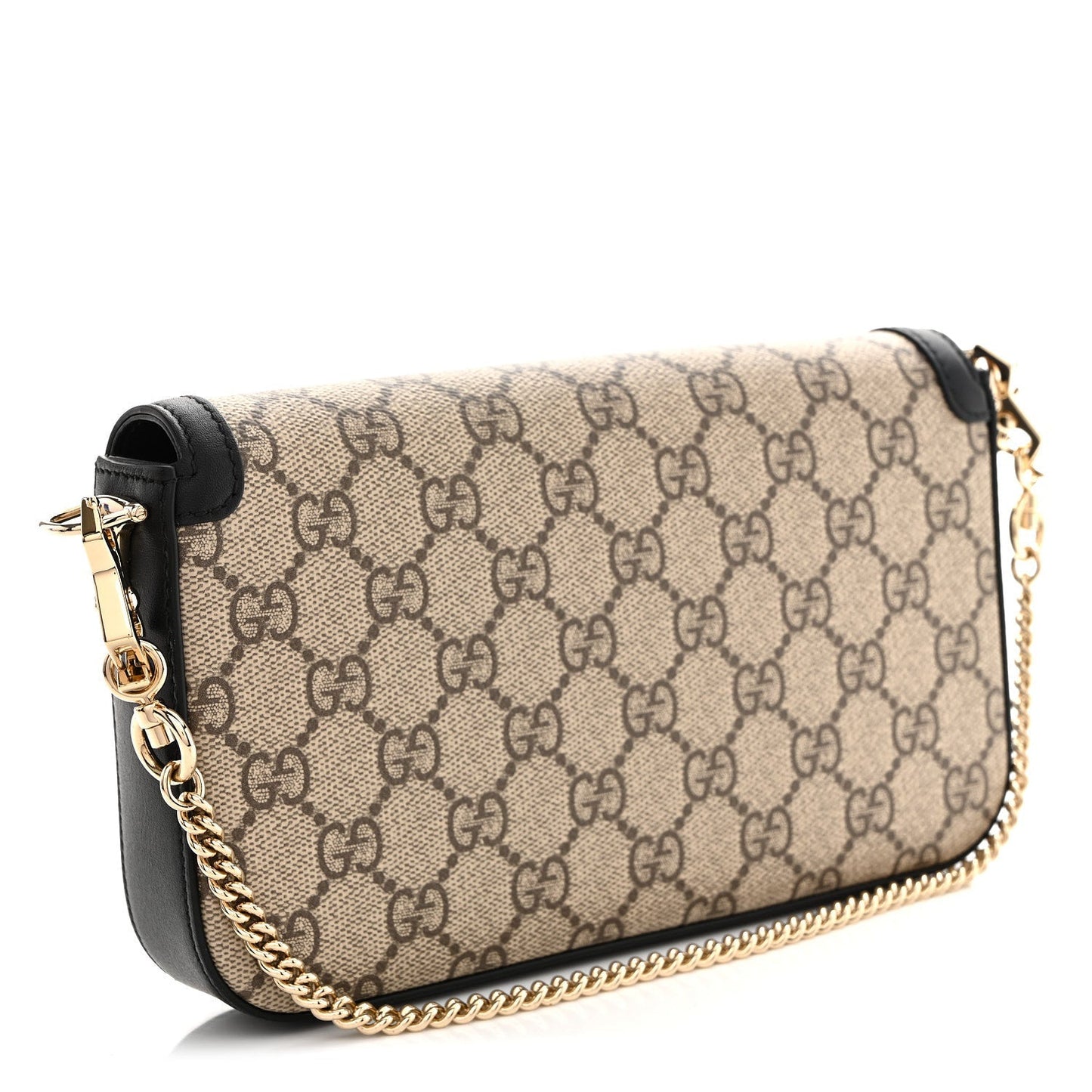 GG Supreme Monogram Azalea Calfskin Horsebit 1955 Mini Bag Beige Black
