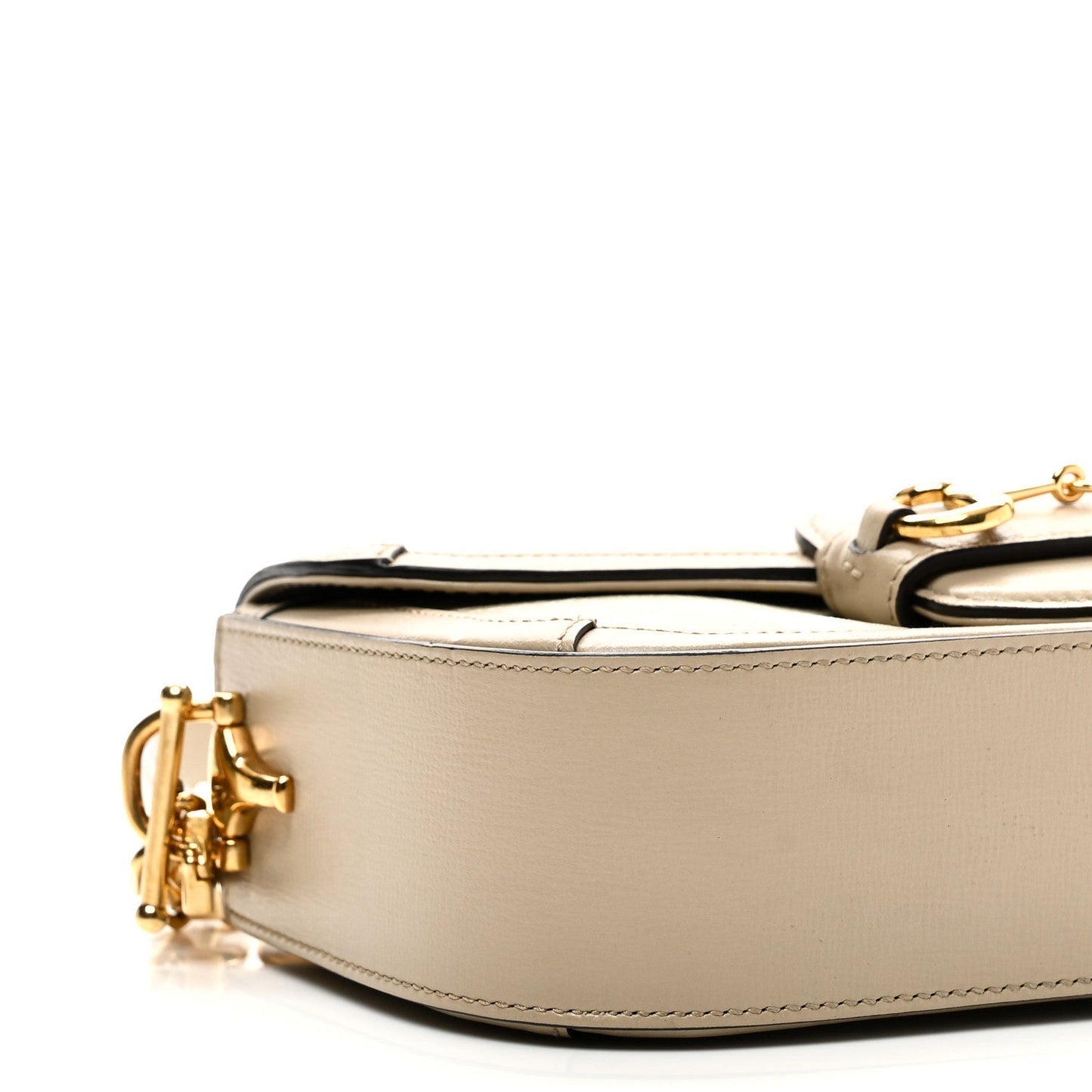 GG Supreme Monogram Small Horsebit 1955 Chain Shoulder Bag Beige Mystic White