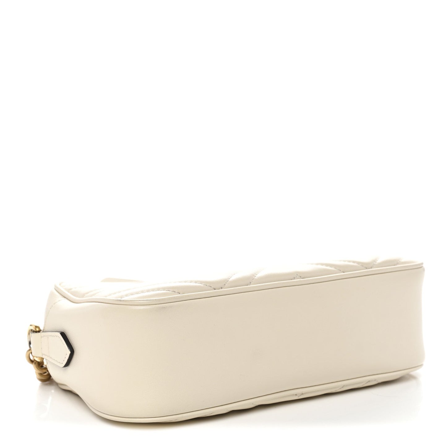 Calfskin Matelasse Small GG Marmont Chain Shoulder Bag White
