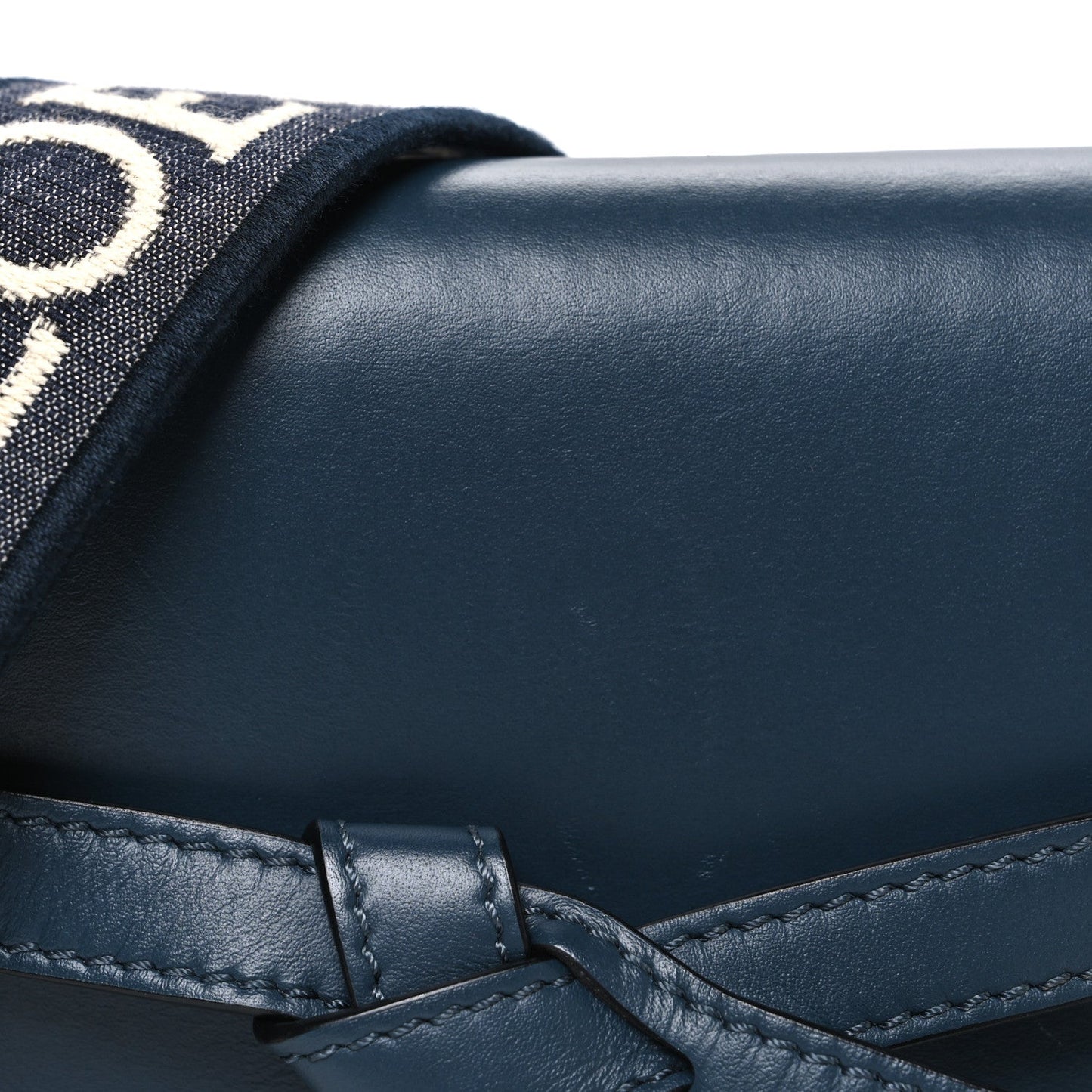 Calfskin Jacquard Mini Gate Crossbody Bag Onyx Blue