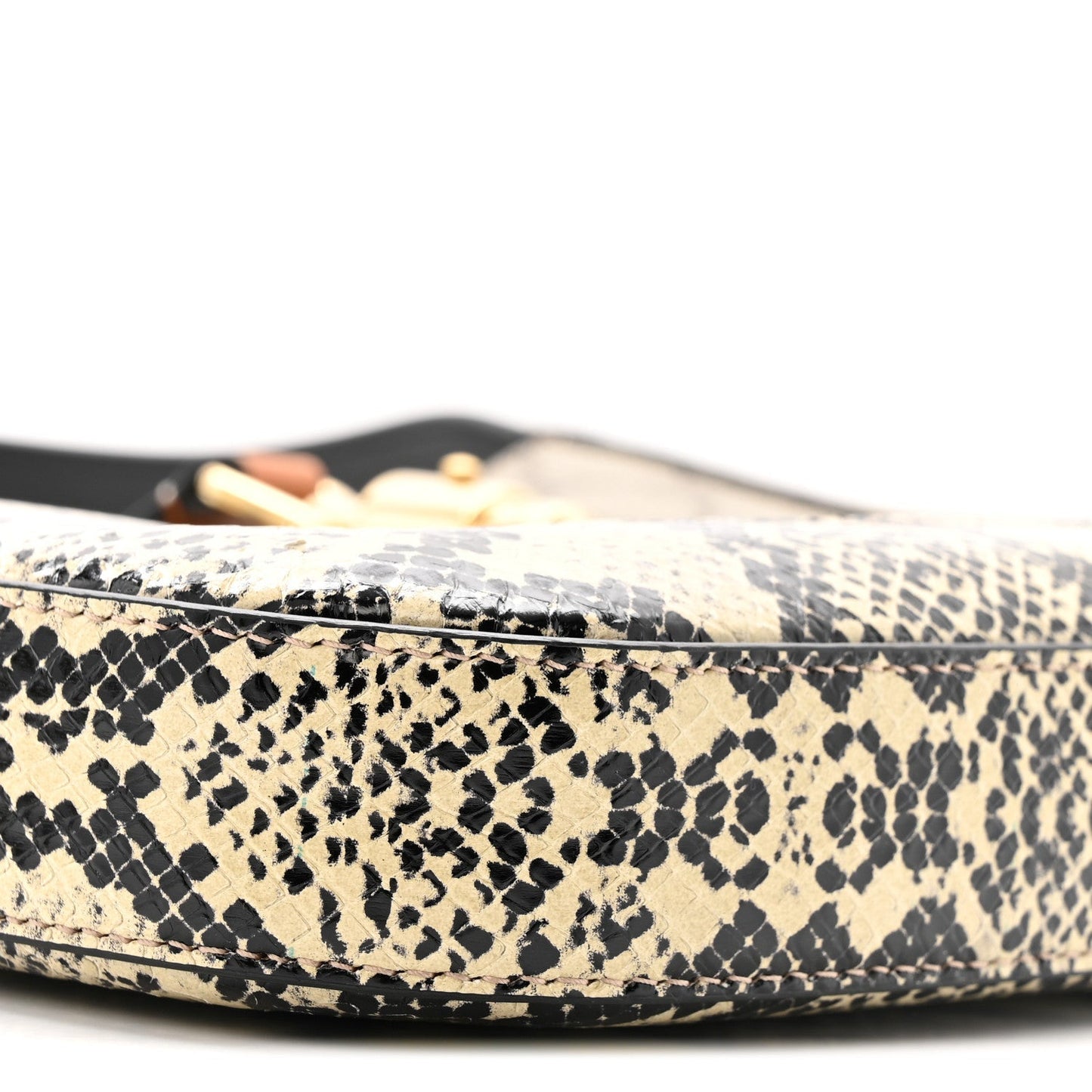 GG Supreme Monogram Snakeskin Small Jackie 1961 Hobo Beige Ebony