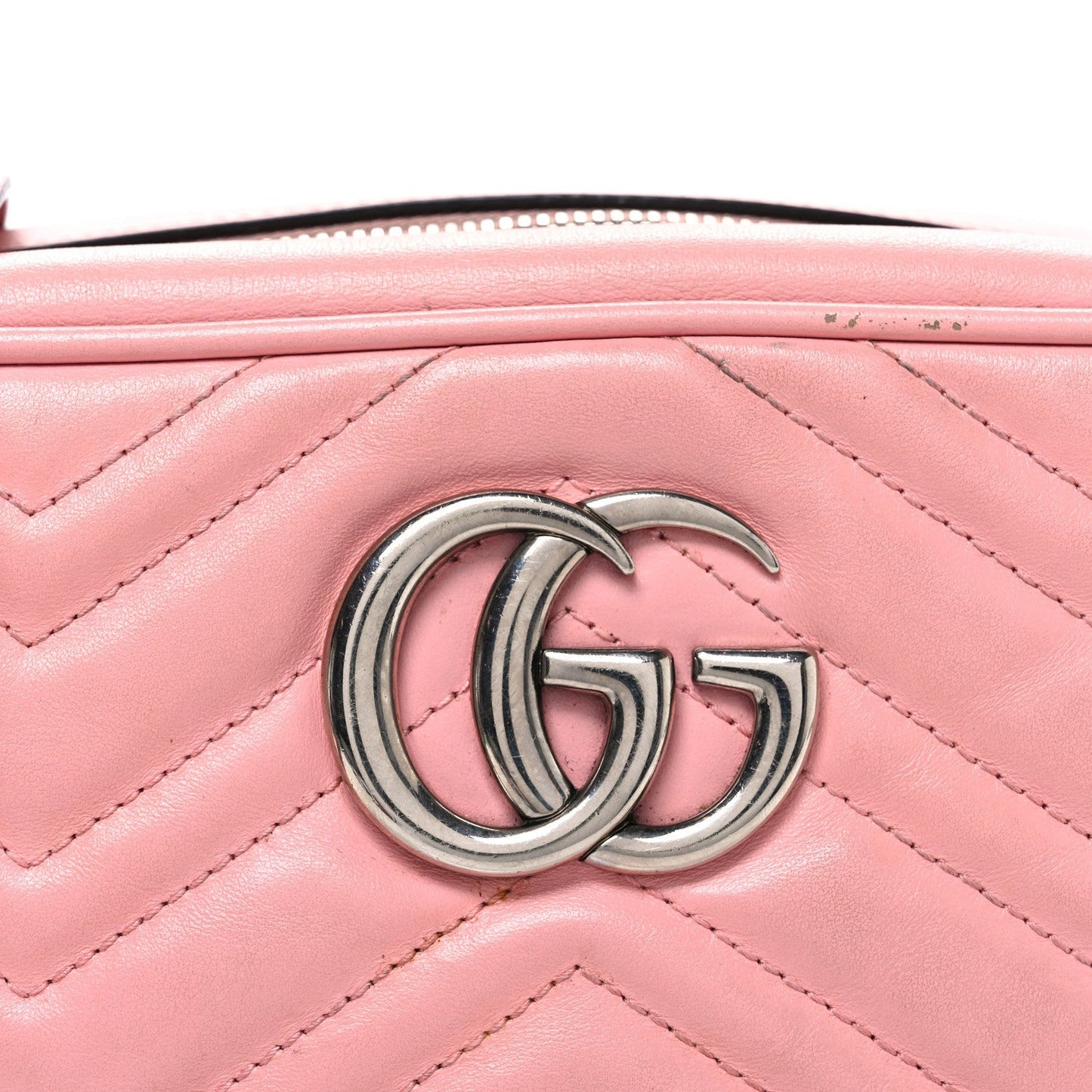 Calfskin Matelasse Small GG Marmont Chain Shoulder Bag Wild Rose