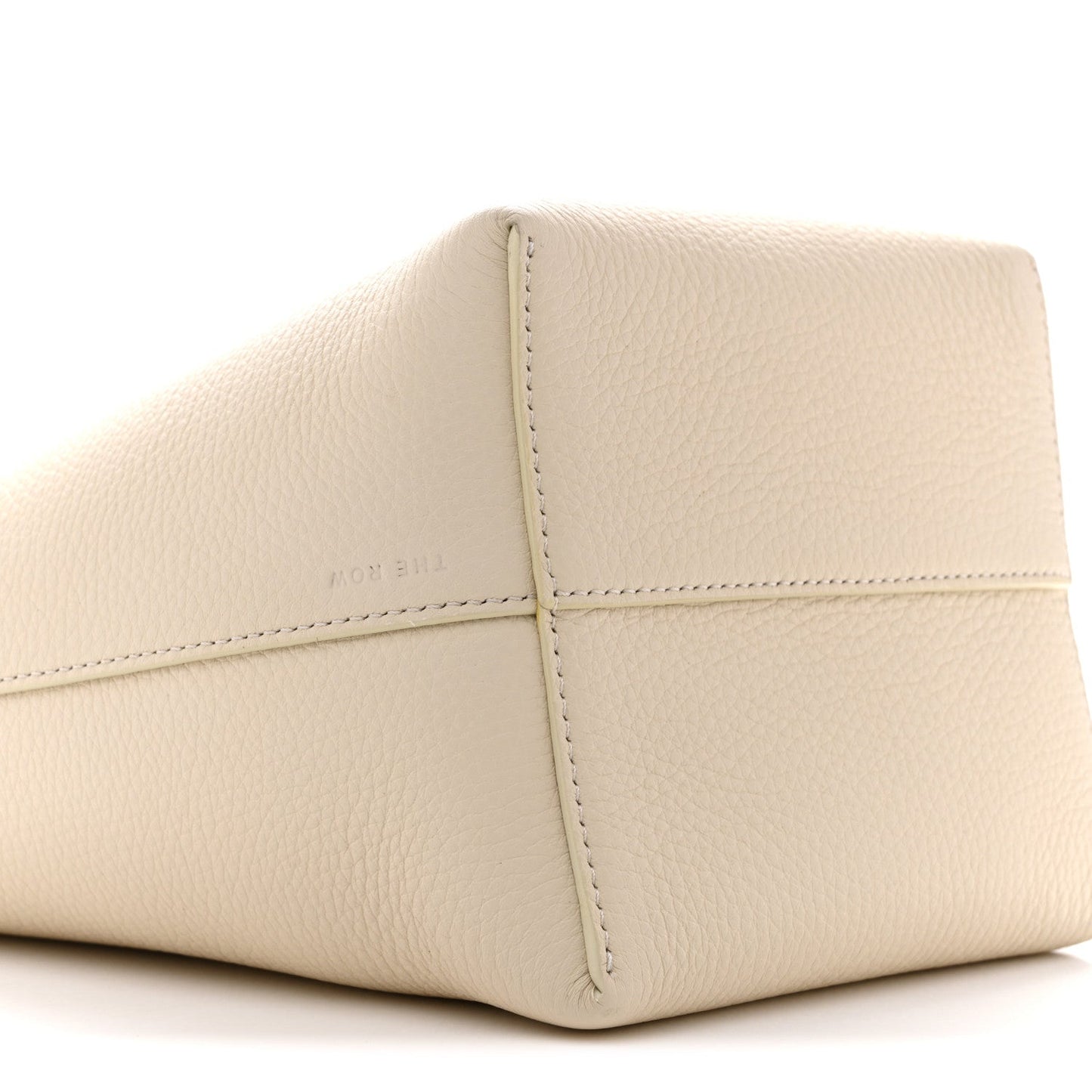 Grained Calfskin Small N/S Hook Tote Ivory