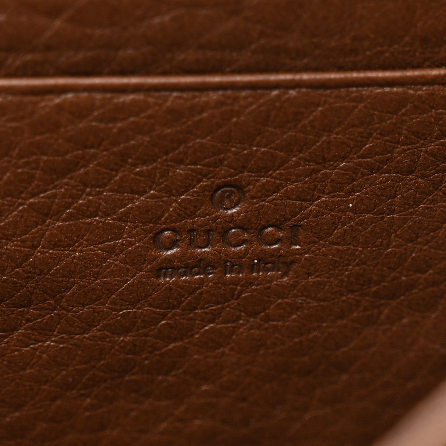 Cellarius Calfskin GG Marmont Chain Wallet Nut Brown
