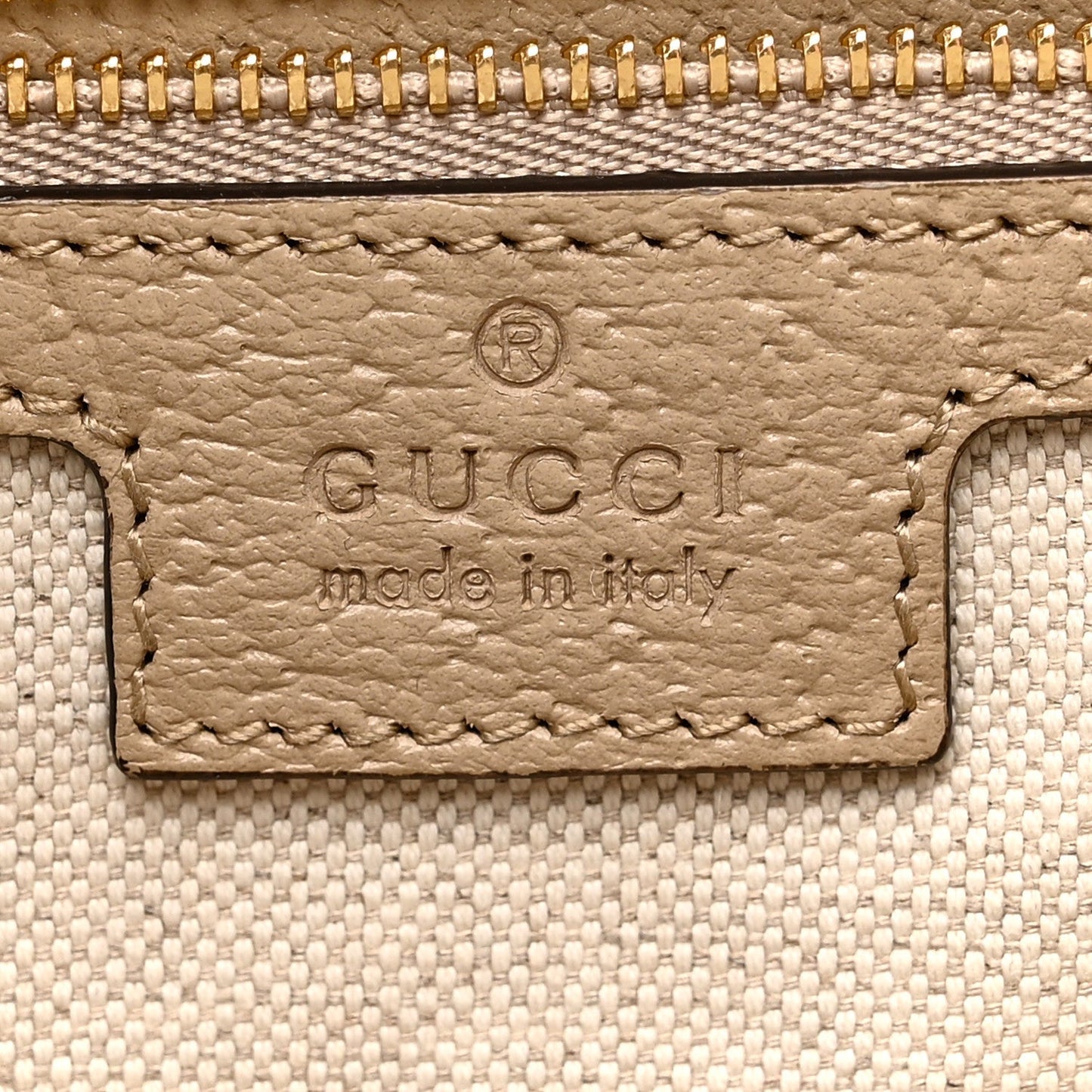 GG Supreme Monogram Textured Dollar Calfskin Web Medium Ophidia Shopping Tote Beige Mystic White Oatmeal