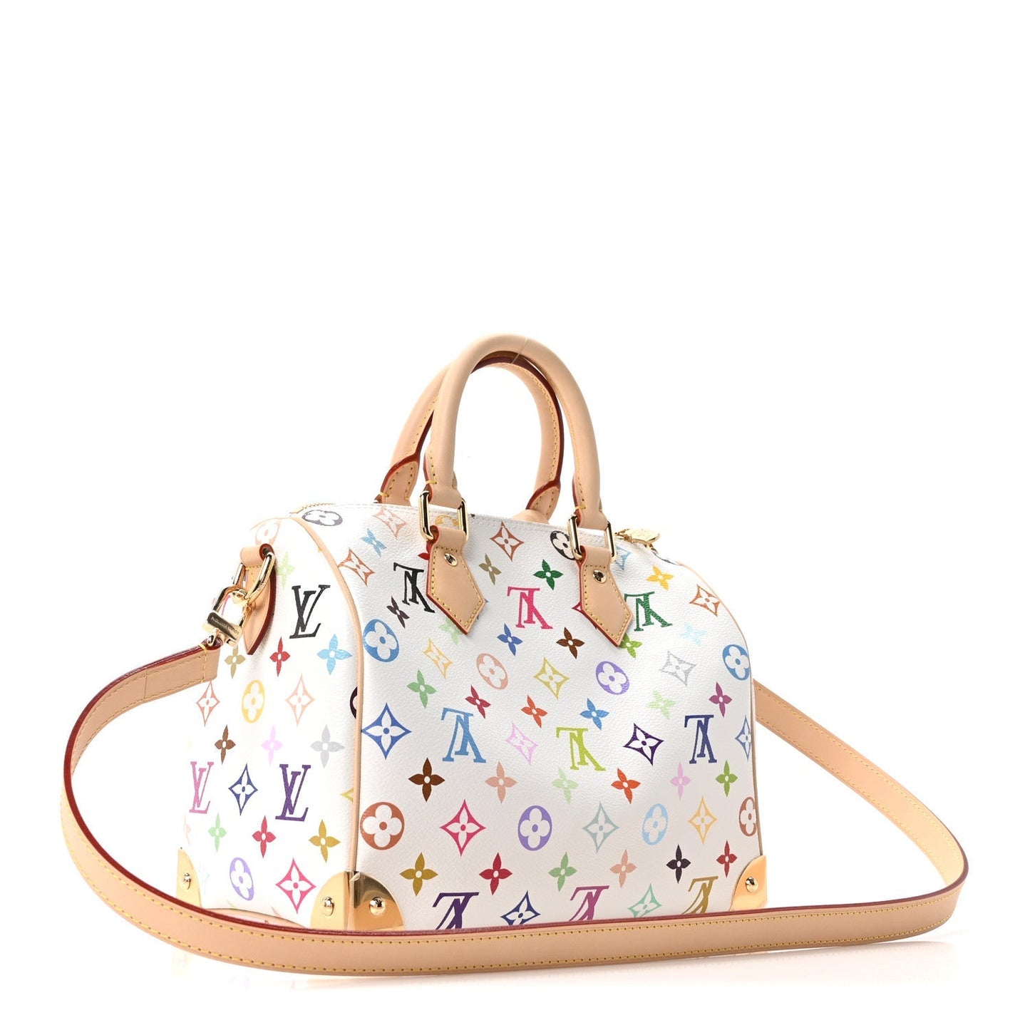 LV X TM Monogram Multicolor Speedy Bandouliere 25 White