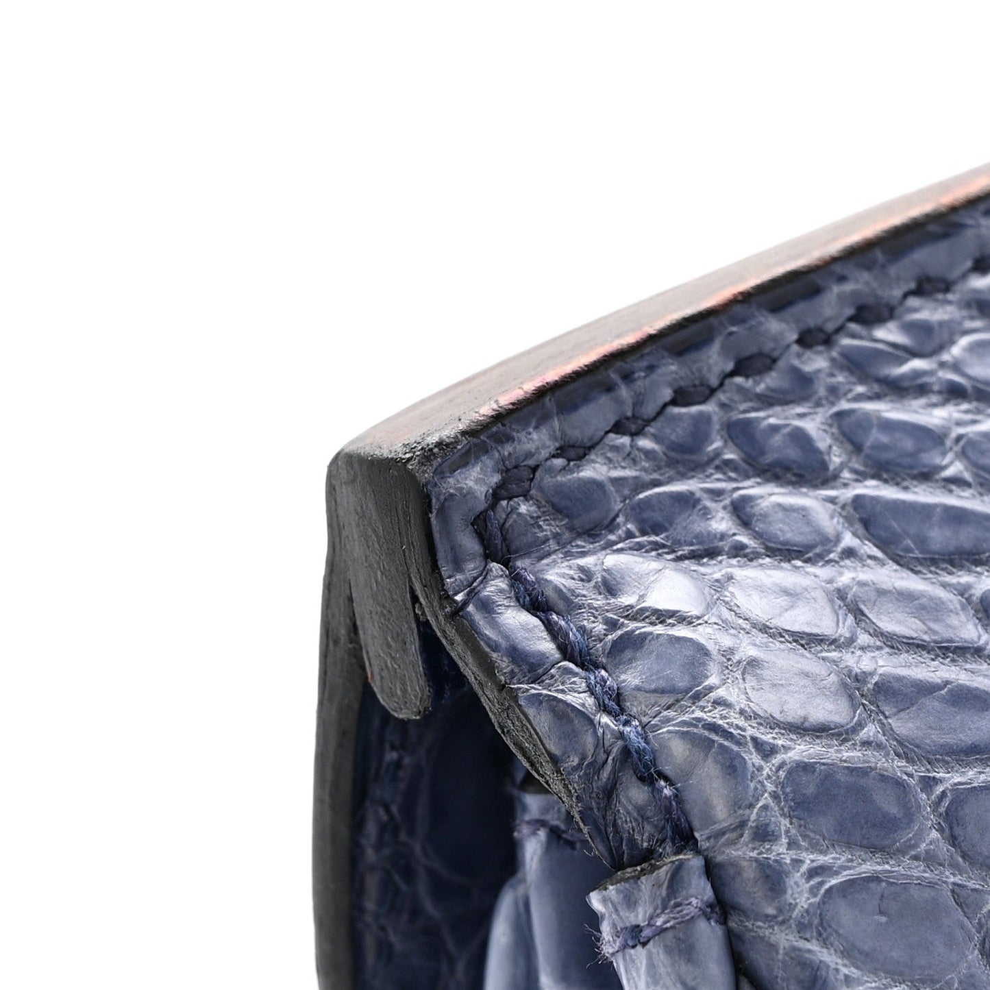 Matte Porosus Crocodile 18K White Gold Diamond Birkin 35 Bleu Brighton