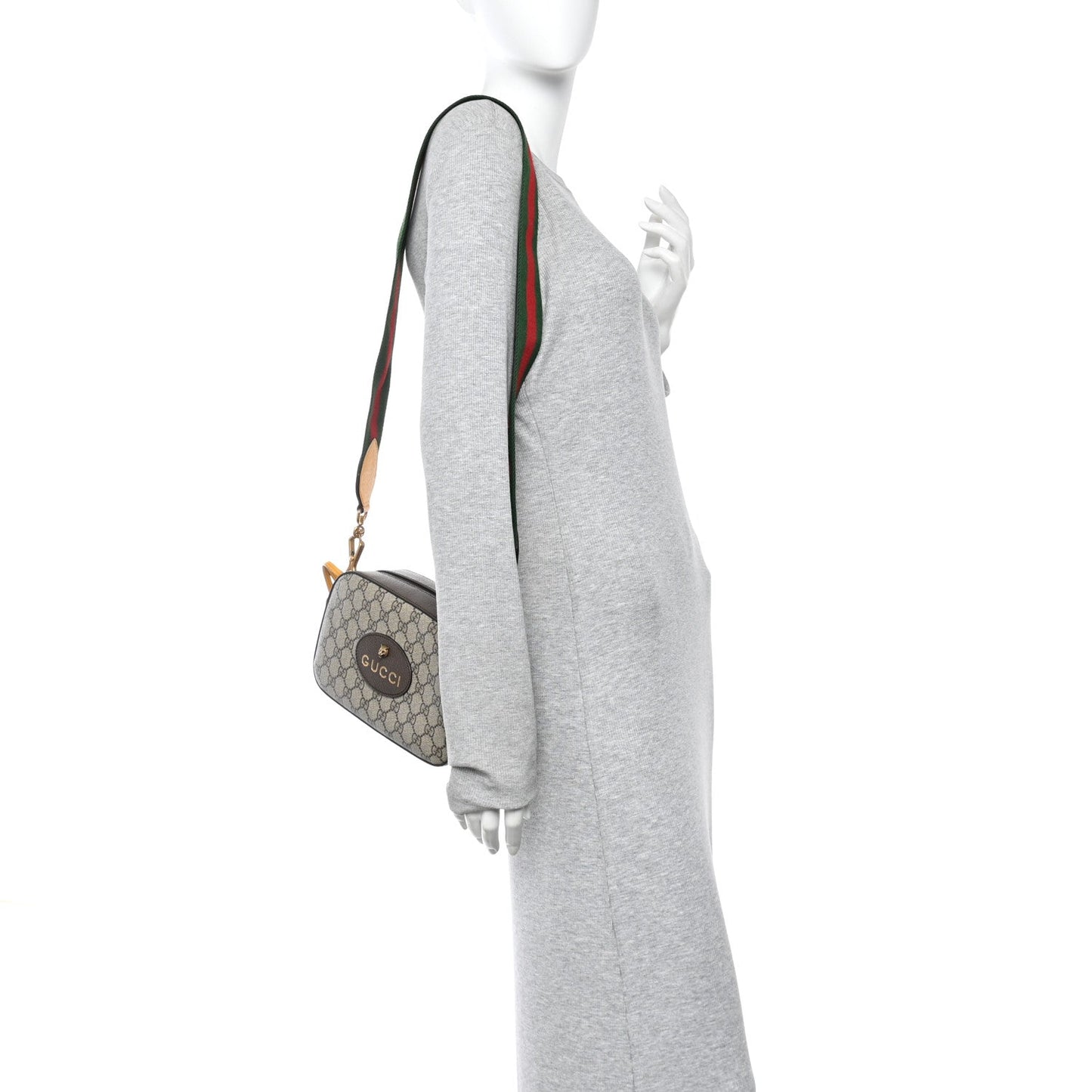 GG Supreme Monogram Web Neo Vintage Shoulder Bag Beige New Acero Crop