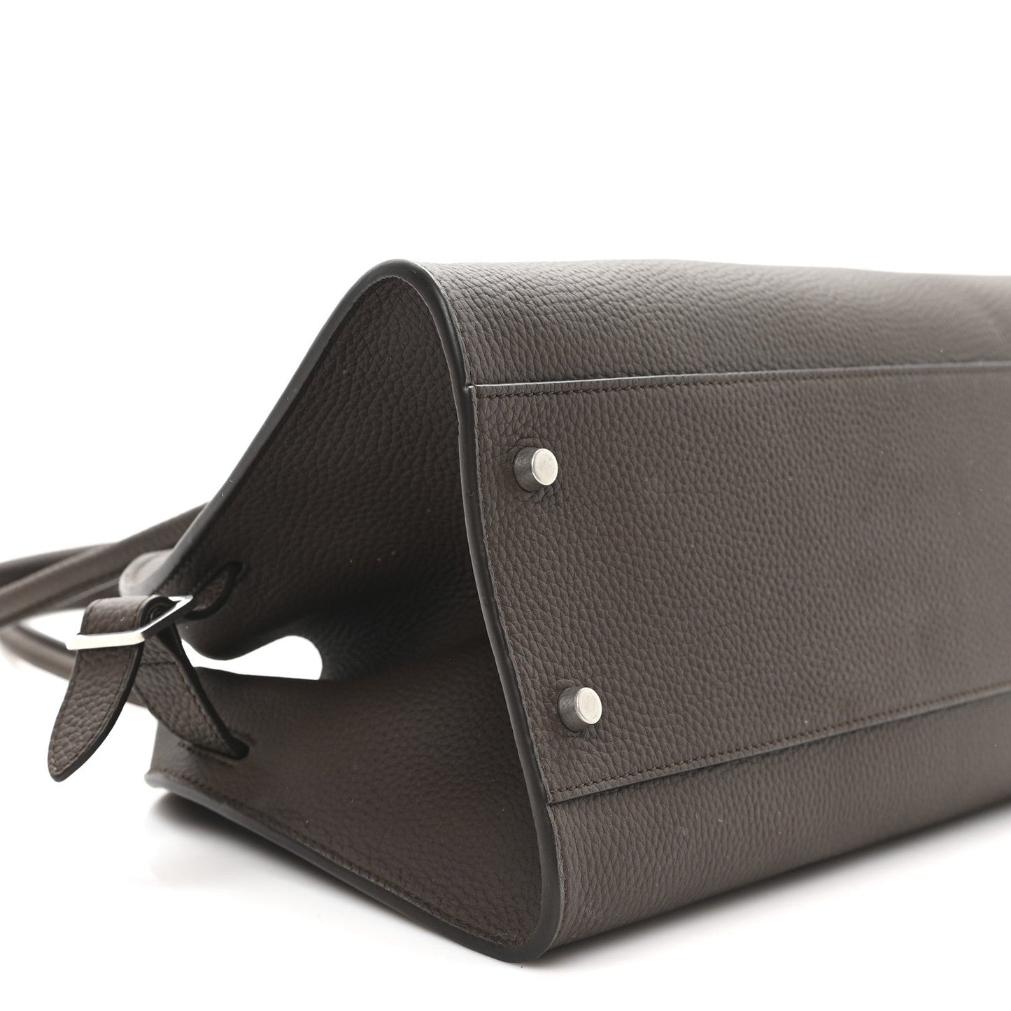 Matte Grained Calfskin Margaux Shoulder 12 Deep Brown