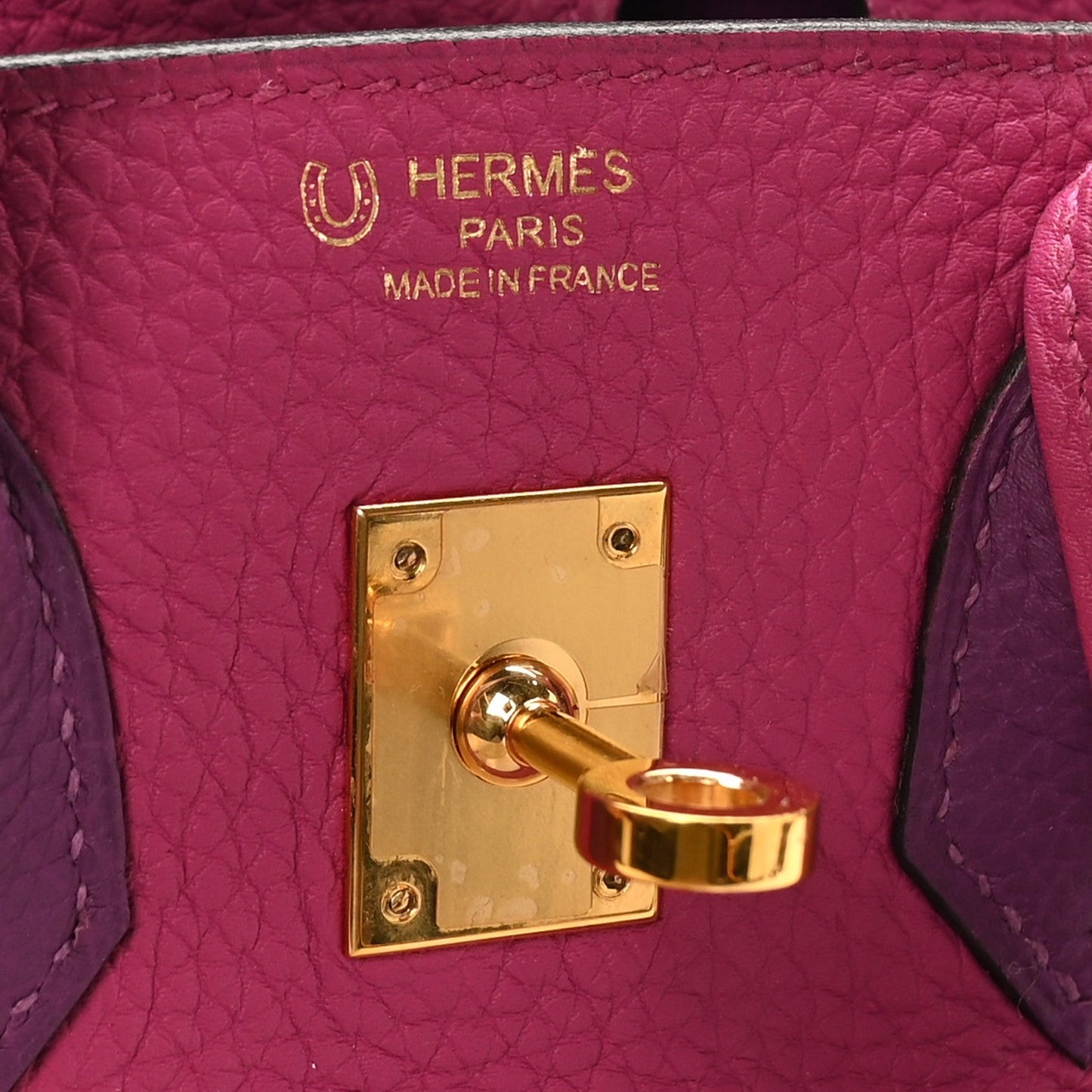 Togo Horseshoe Birkin 25 Rose Pourpre Cassis