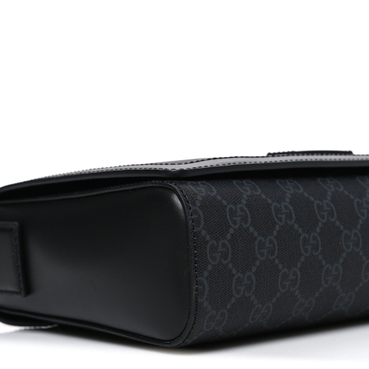 GG Supreme Monogram Appia Calfskin Web Crossbody Bag Black Grey