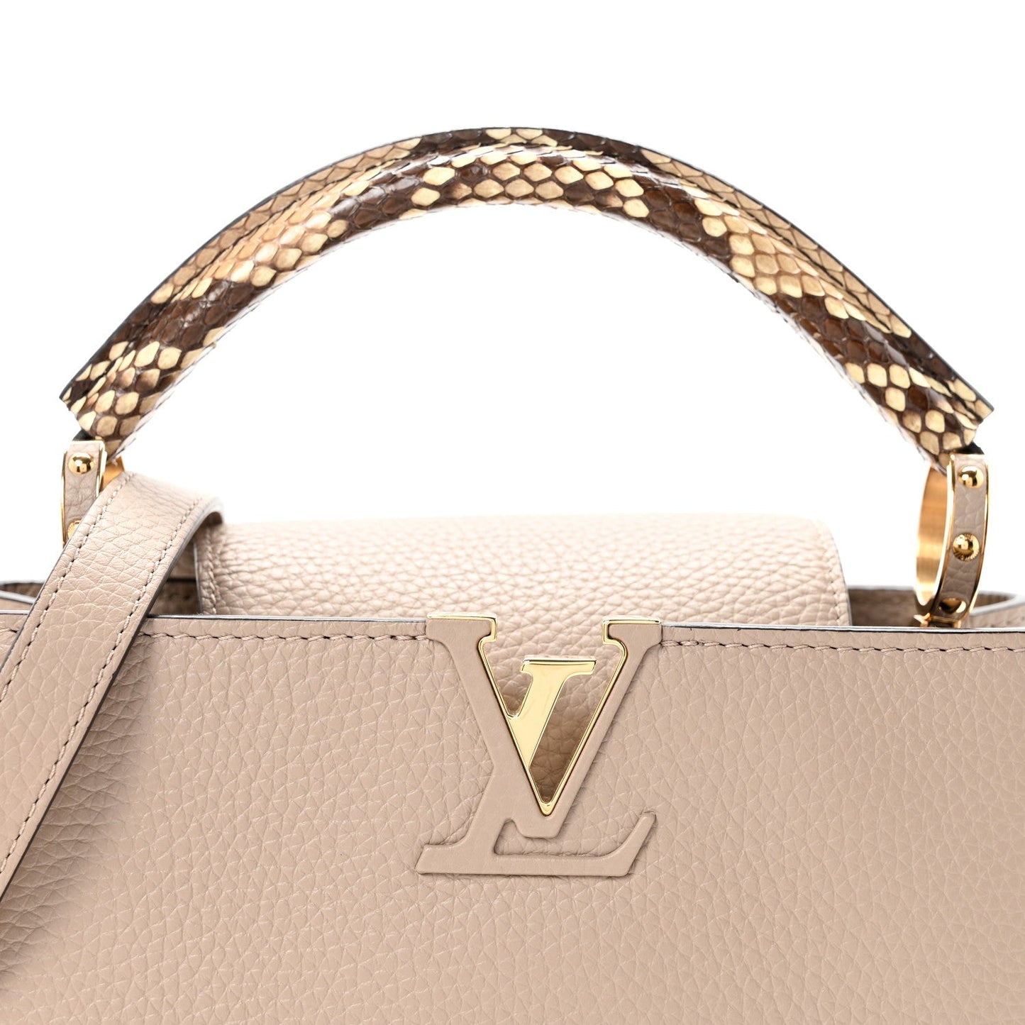 Taurillon Snakeskin Capucines BB Galet