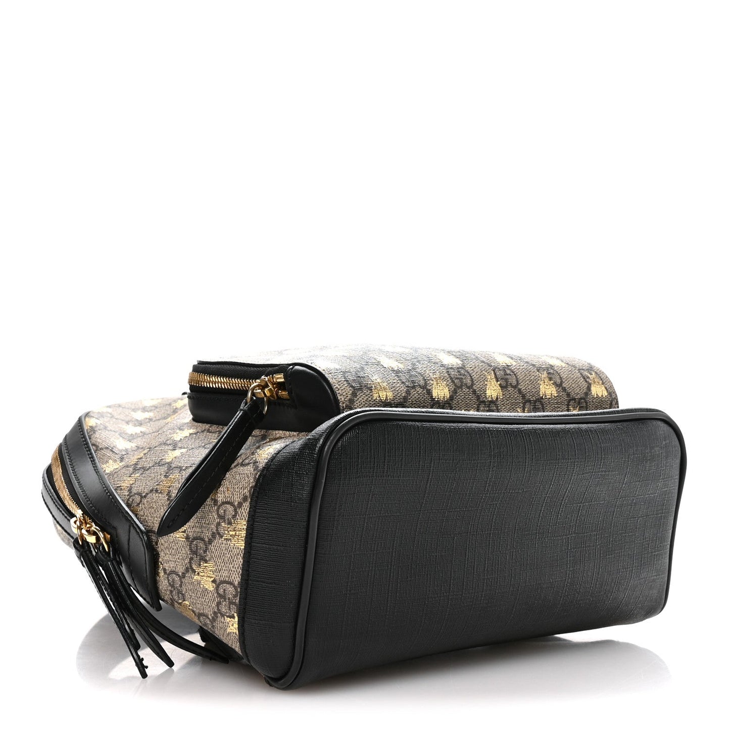 GG Supreme Monogram Bees Print Small Day Backpack Beige Oro Black