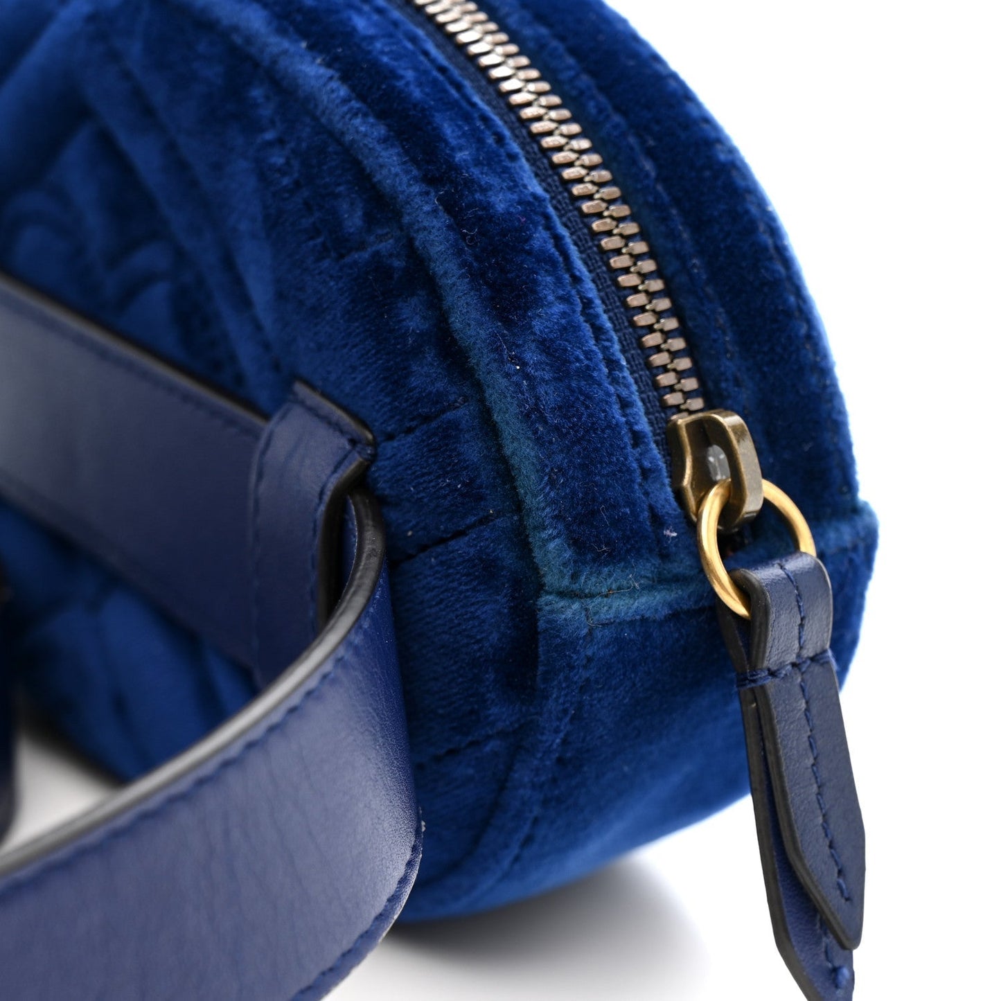 Velvet Matelasse GG Marmont Belt Bag 85 34 Cobalt Blue