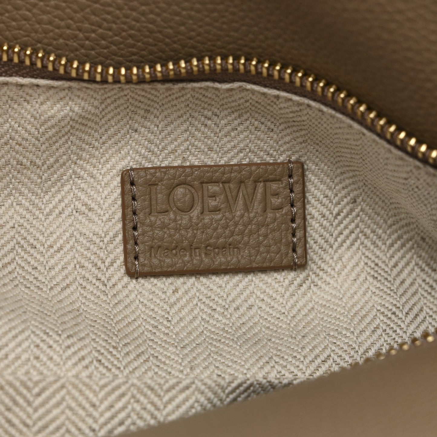 Grained Calfskin Small Puzzle Edge Bag Sand