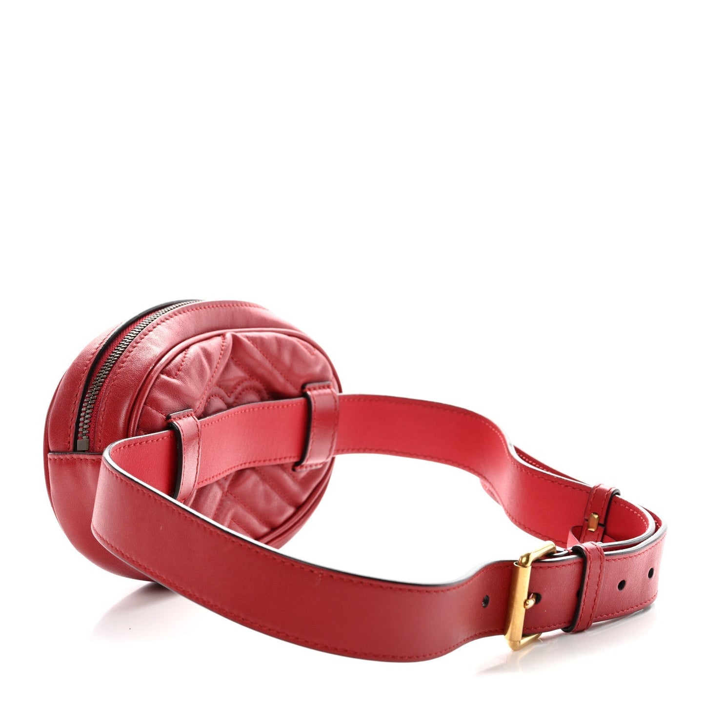 Calfskin Matelasse GG Marmont Belt Bag 85 34 Hibiscus Red