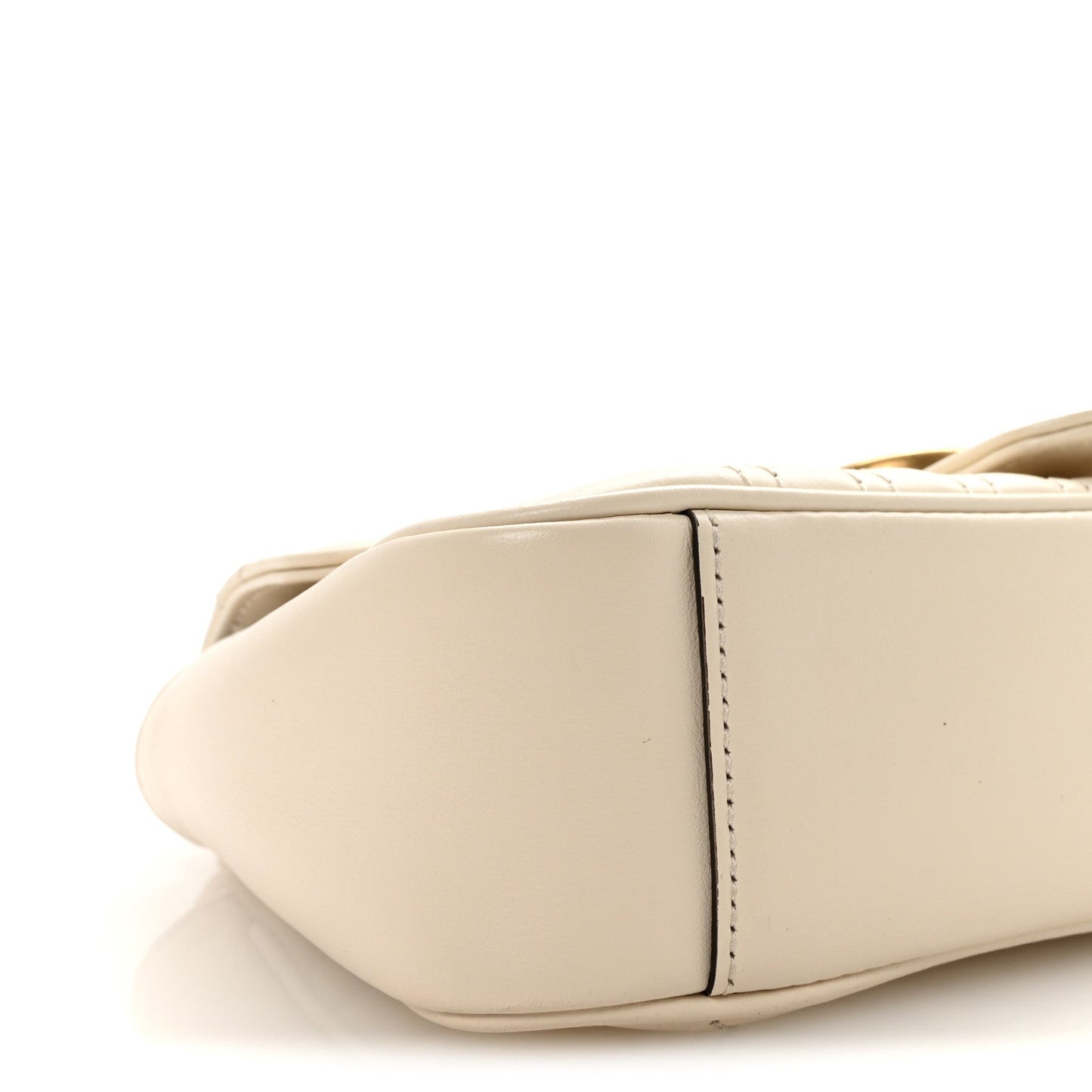 Calfskin Matelasse Mini GG Marmont Shoulder Bag White