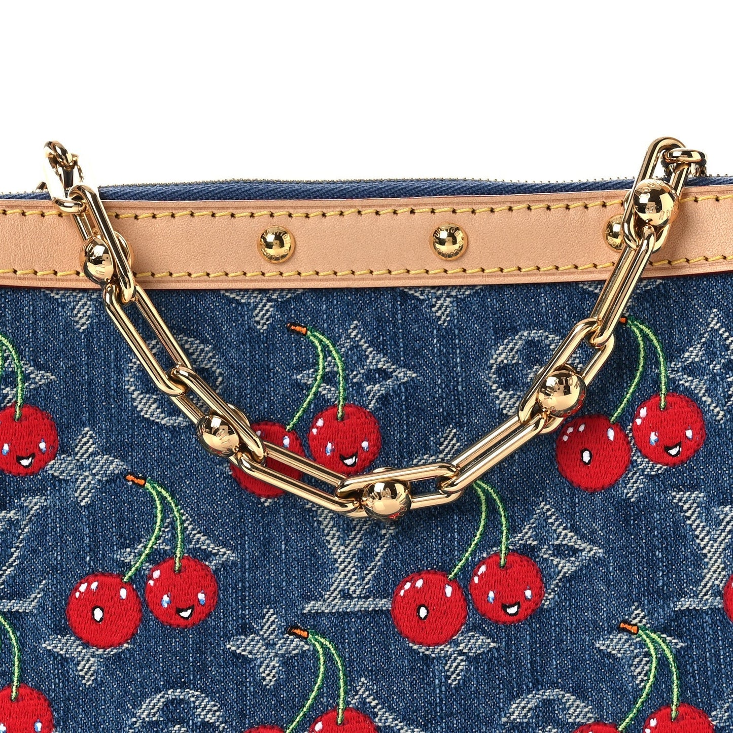 LV X TM Monogram Denim Cerises Pochette Accessories Blue