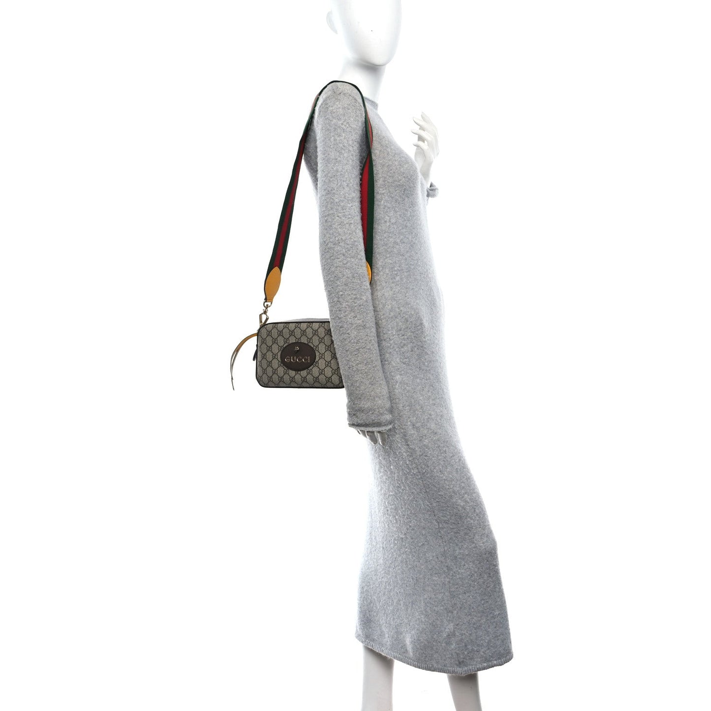 GG Supreme Monogram Web Neo Vintage Shoulder Bag Beige New Acero Crop