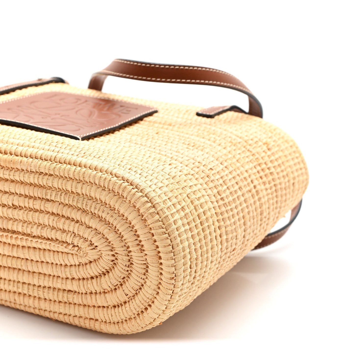 Raffia Small Square Basket Tote Bag Natural Tan