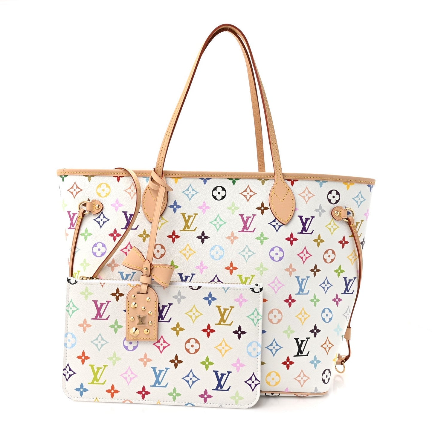 LV X TM Monogram Multicolor Neverfull MM White
