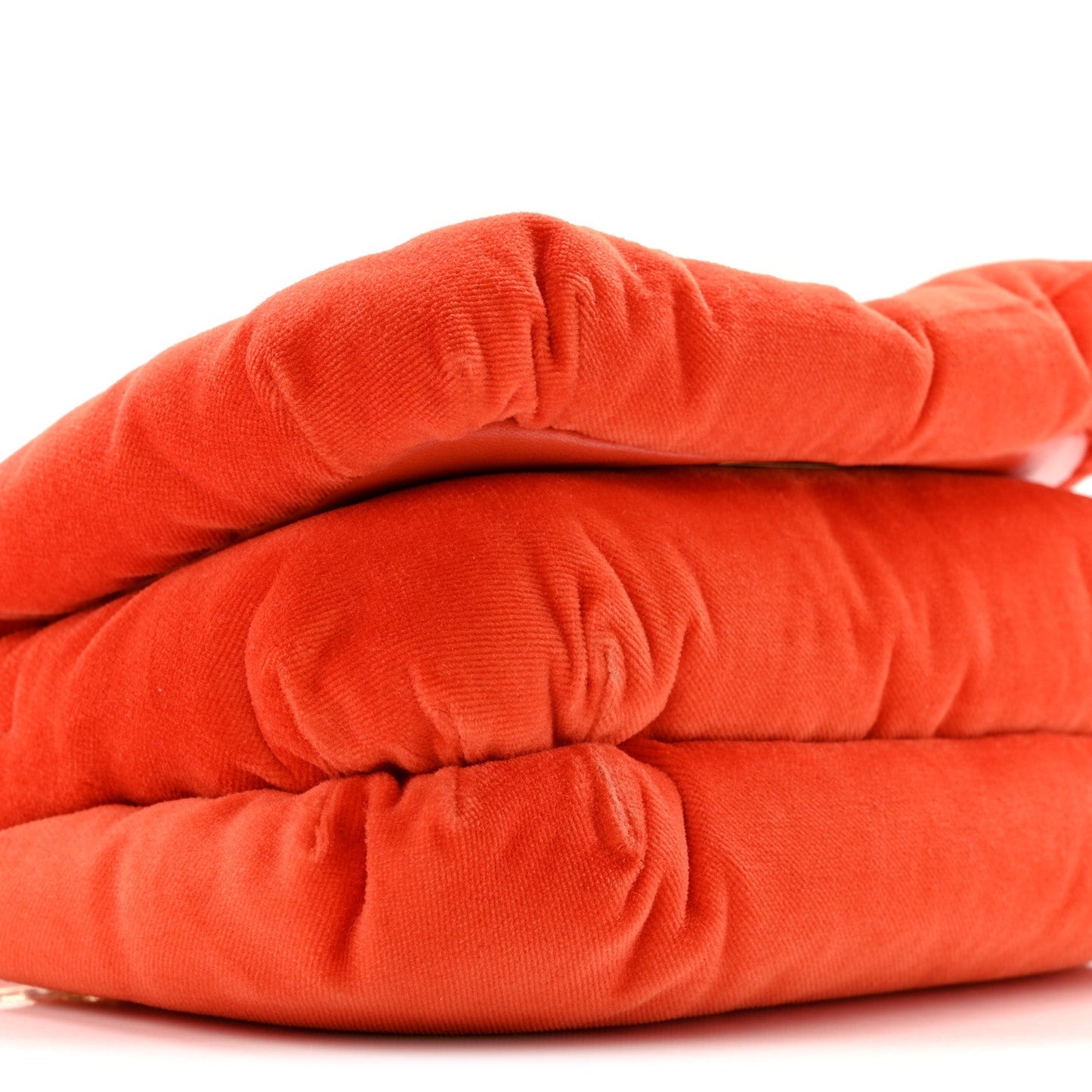 Velvet Mini Goya Puffer Bag Orange